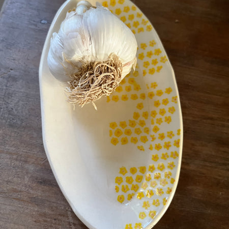 Pottery Oval Flower Dish
