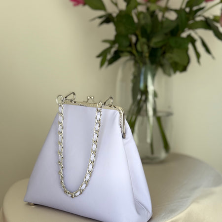 Metal frame ‘Lavender lollipop’ purse