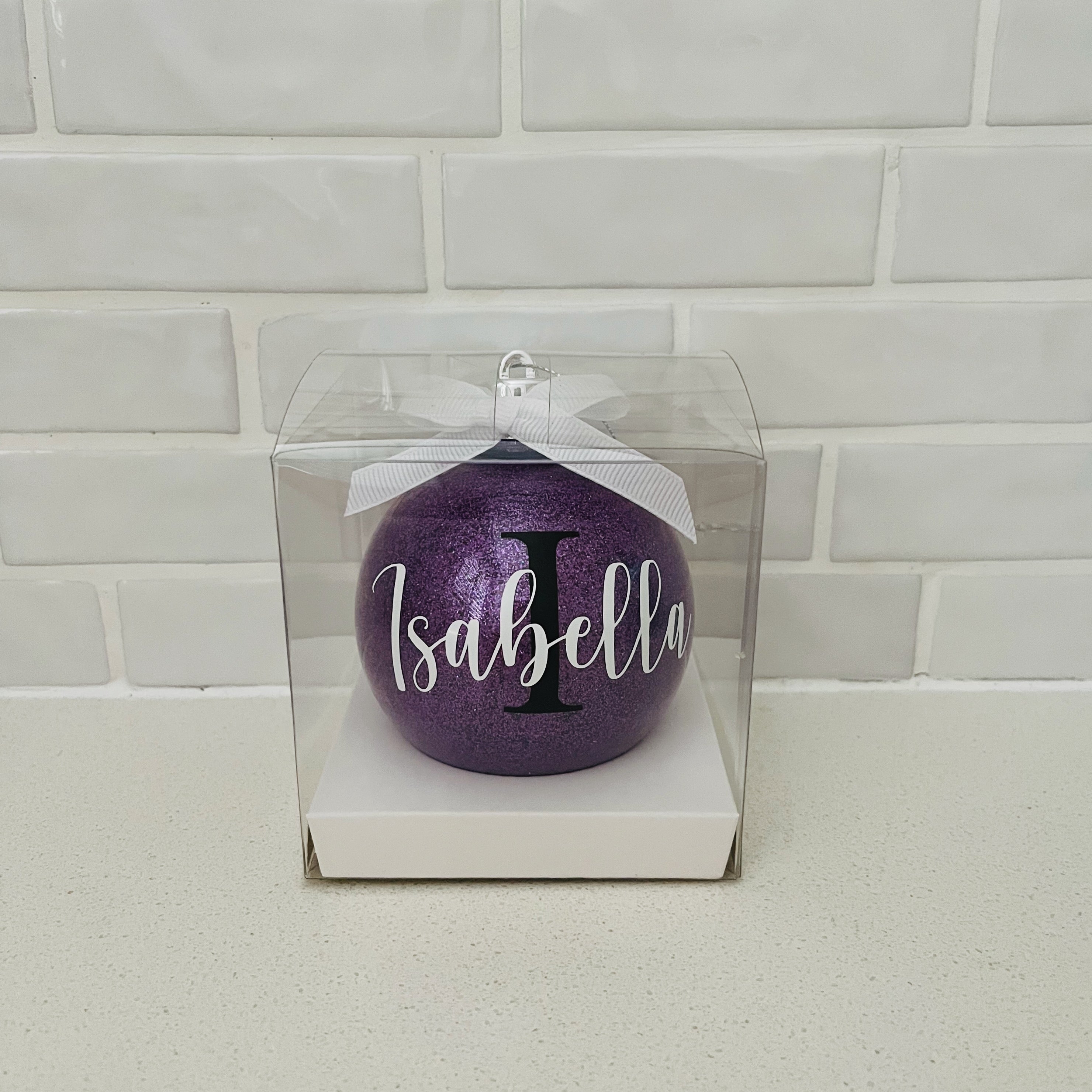Personalised Christmas Glitter Baubles