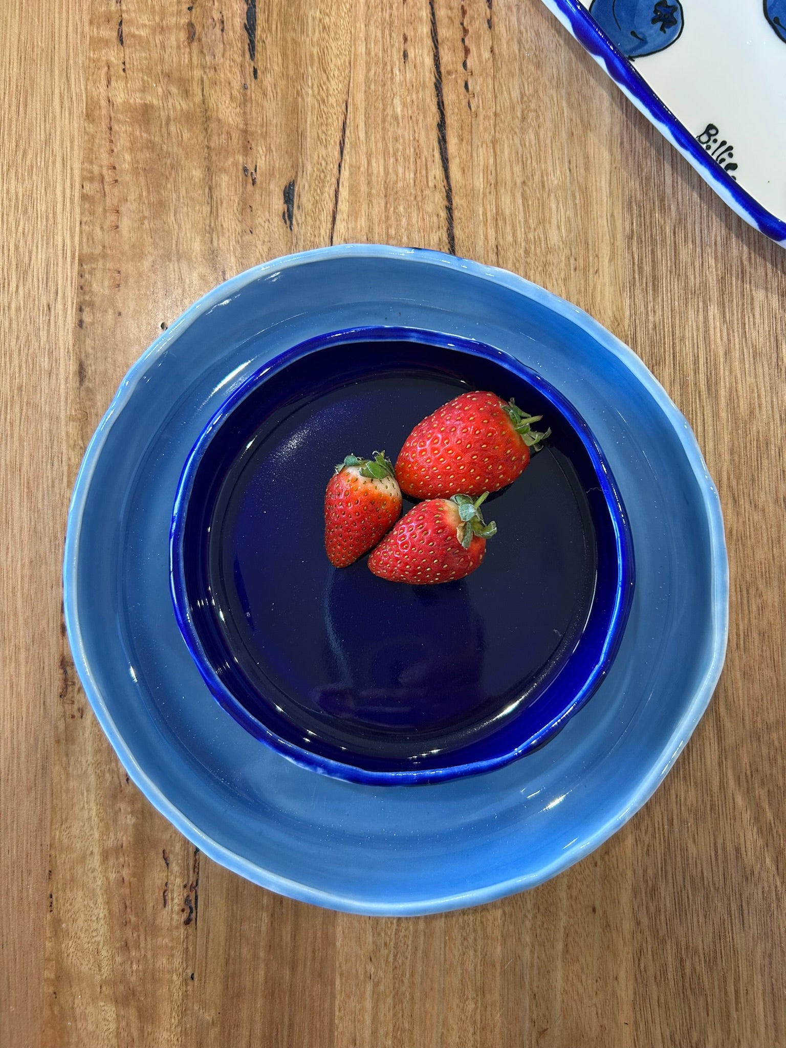 Set of Hand Painted Blueberry Bowls