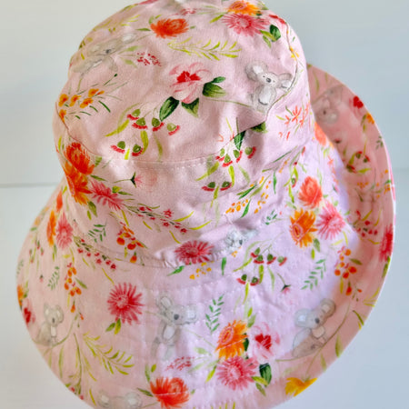 Summer hat in pretty koala fabric