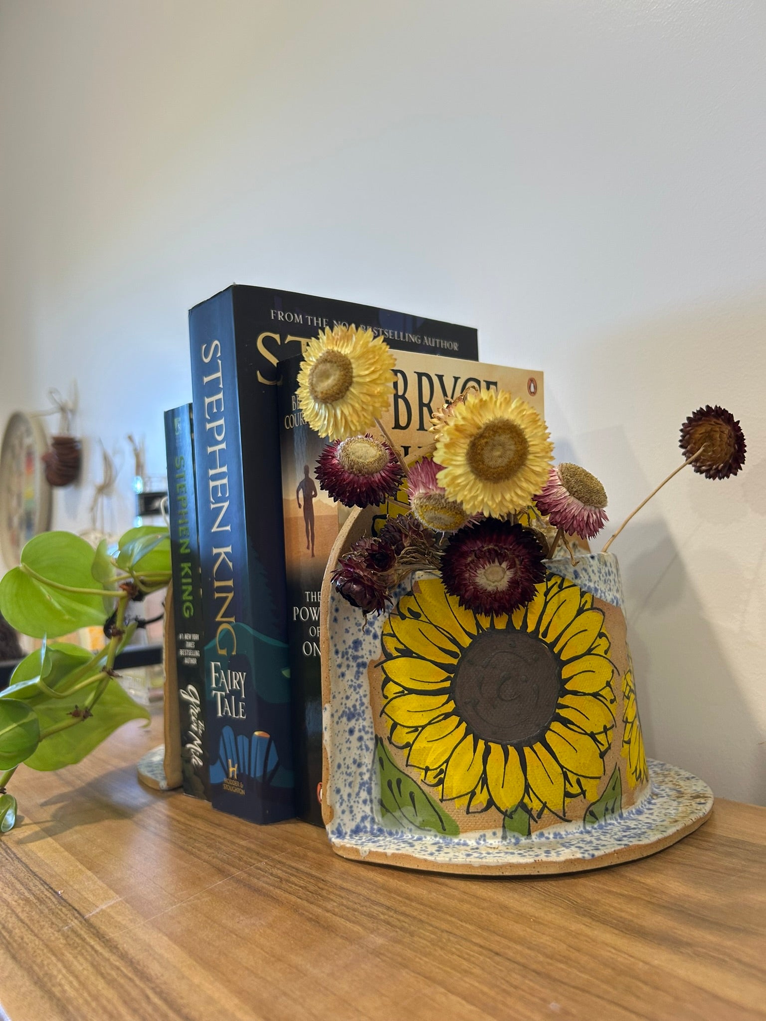 Handmade Planter Bookends - Sunflowers