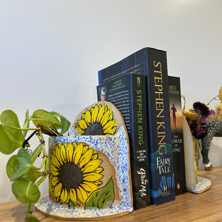 Handmade Planter Bookends - Sunflowers