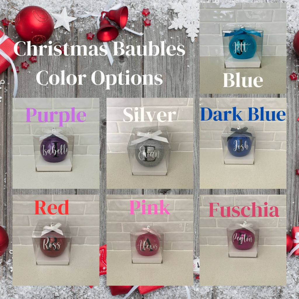 Personalised Christmas Glitter Baubles