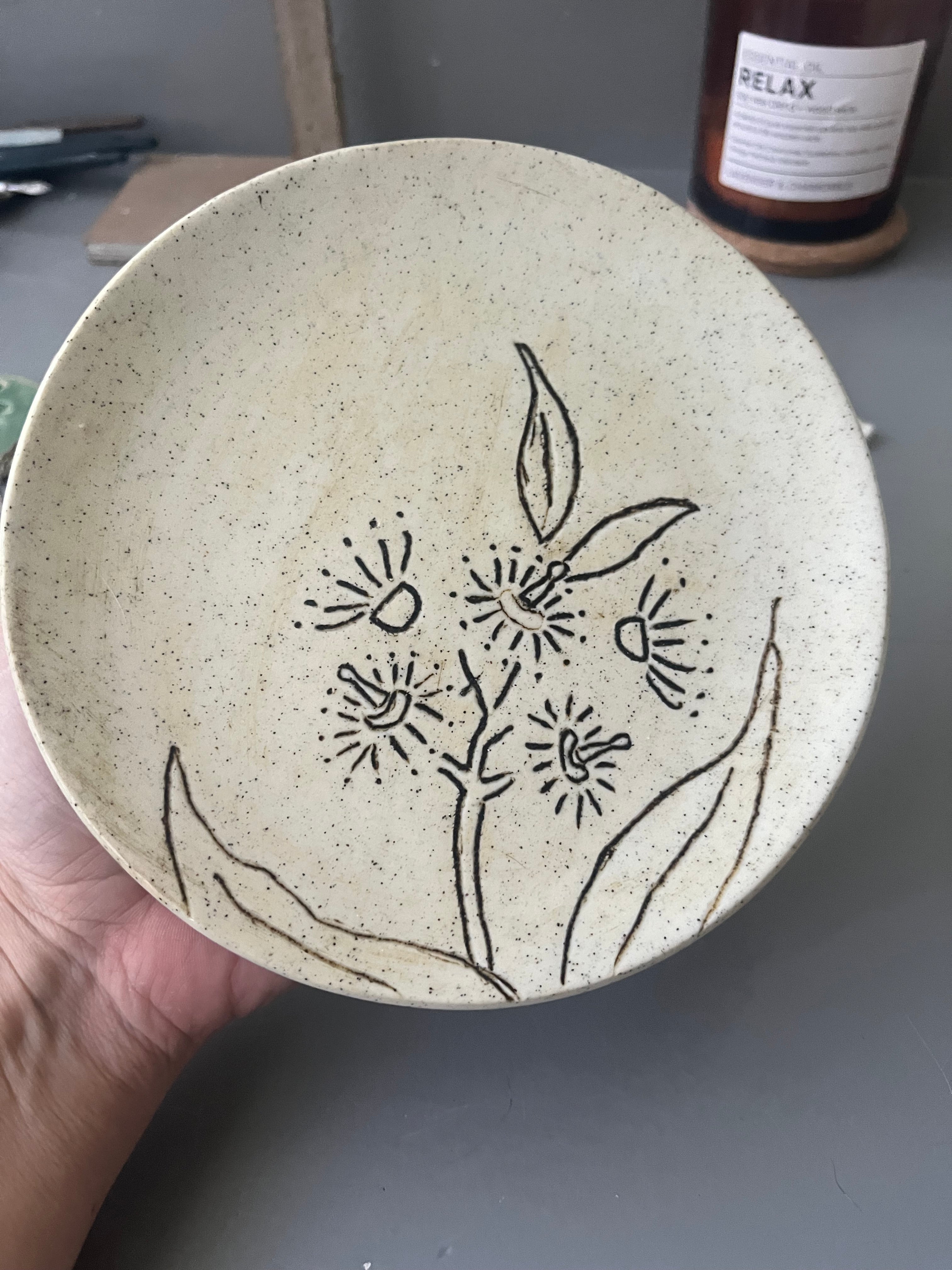 Pottery Flower Side Plate