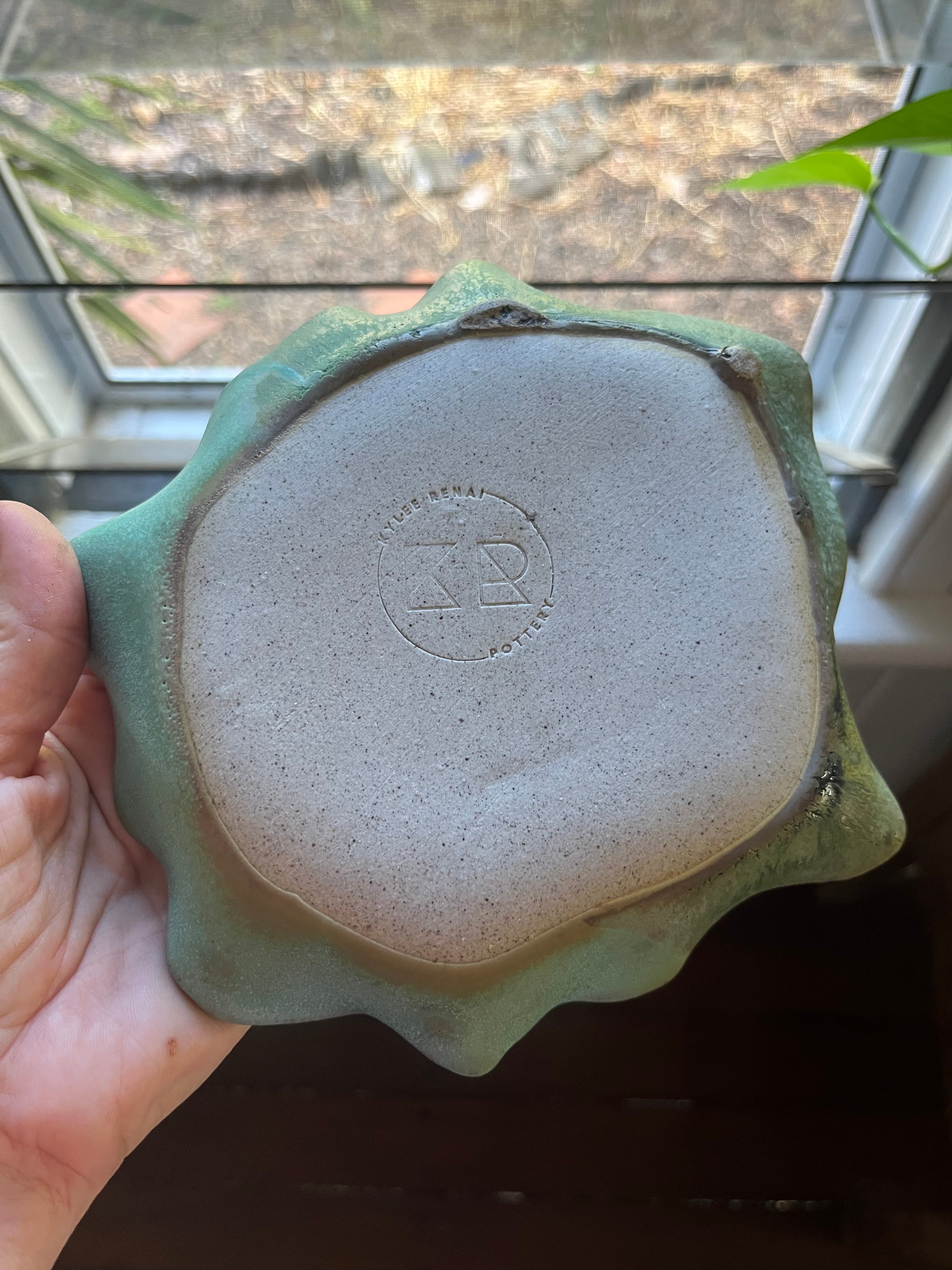 Hand-Built Pottery Trinket Bowl - Turquoise