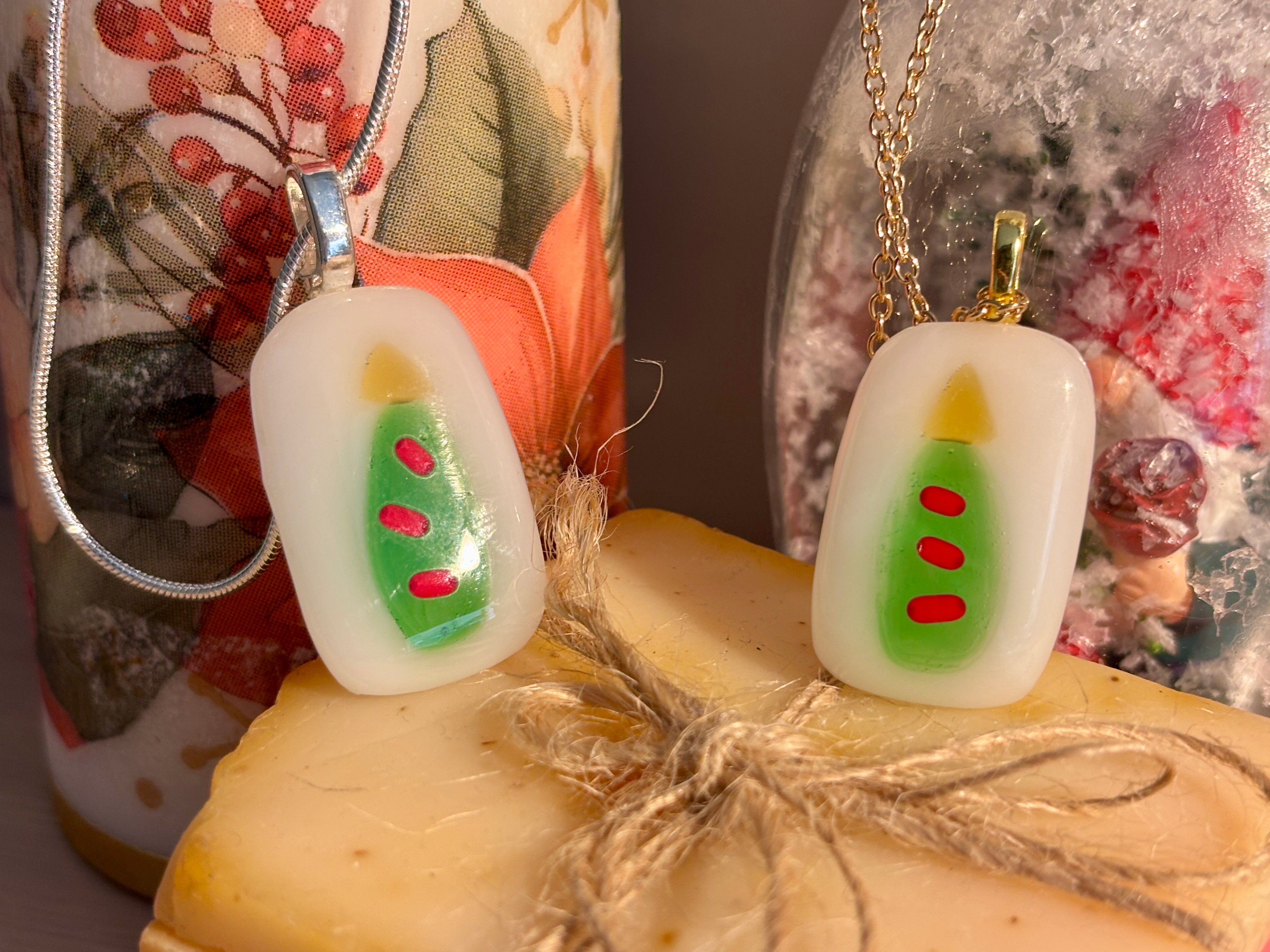 Fused Glass Christmas Tree Pendant