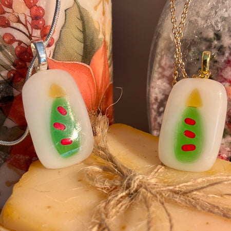 Fused Glass Christmas Tree Pendant