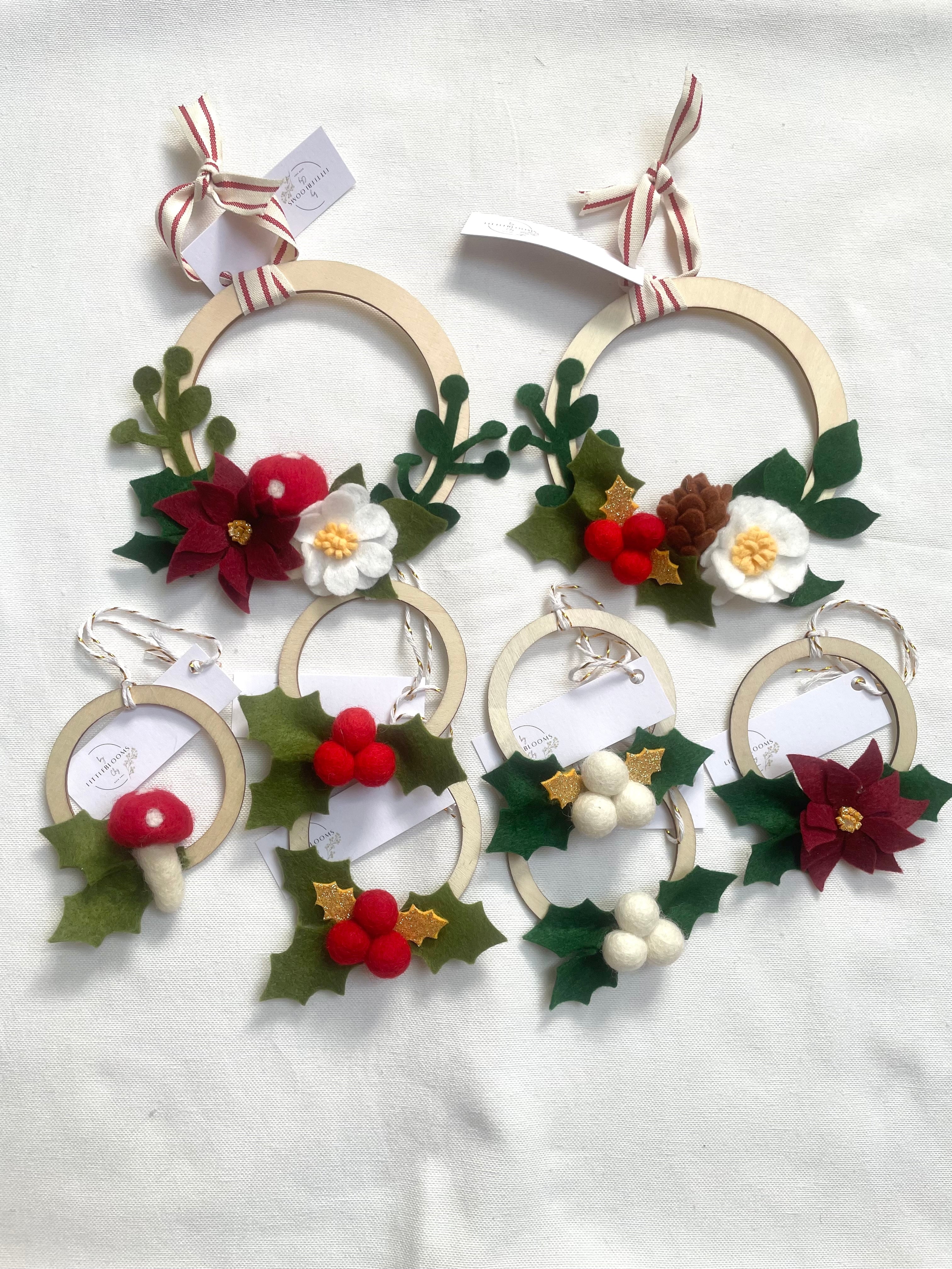 Felt Christmas Wreath Ornaments