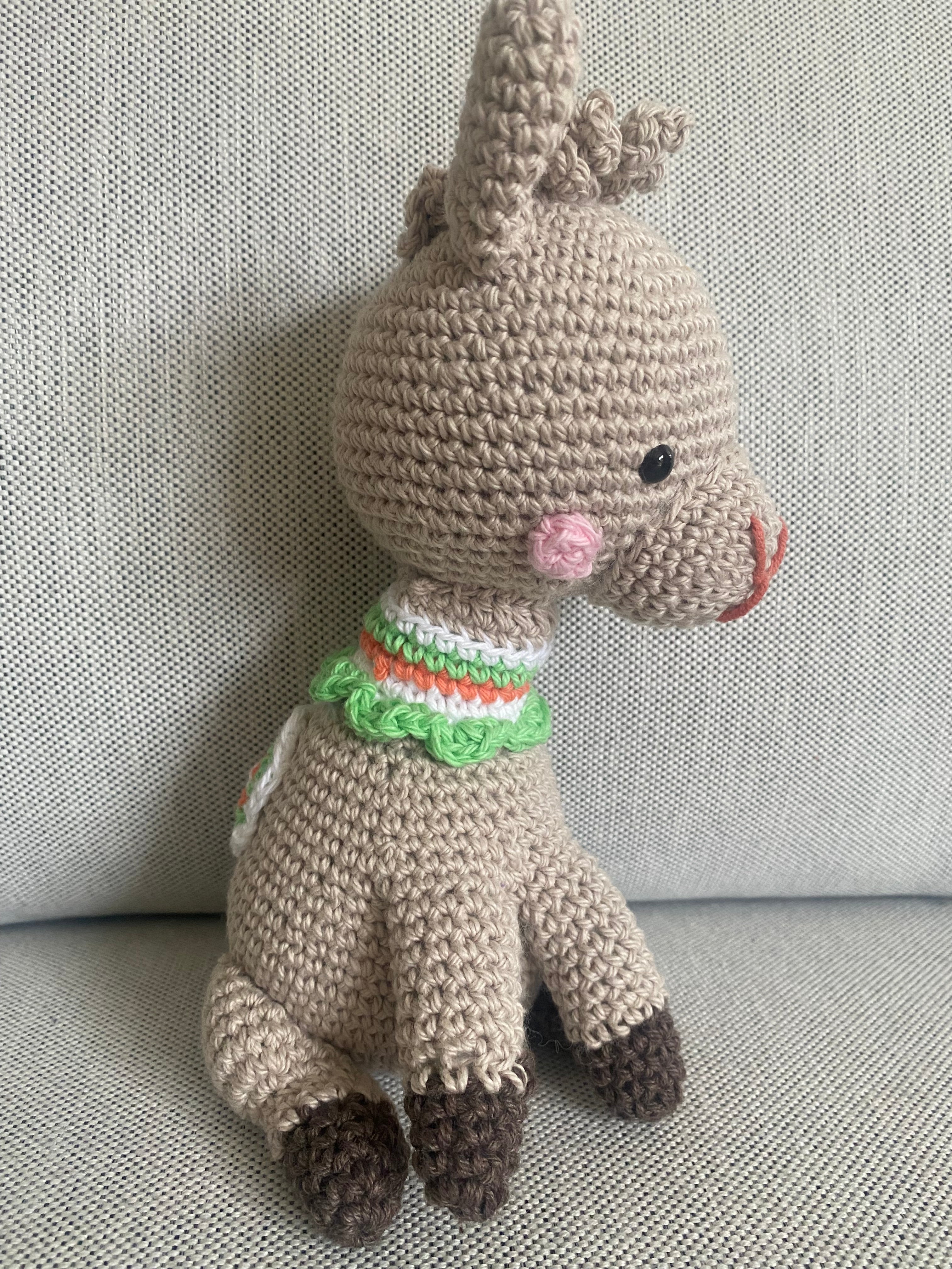 Llama - crocheted cotton toy