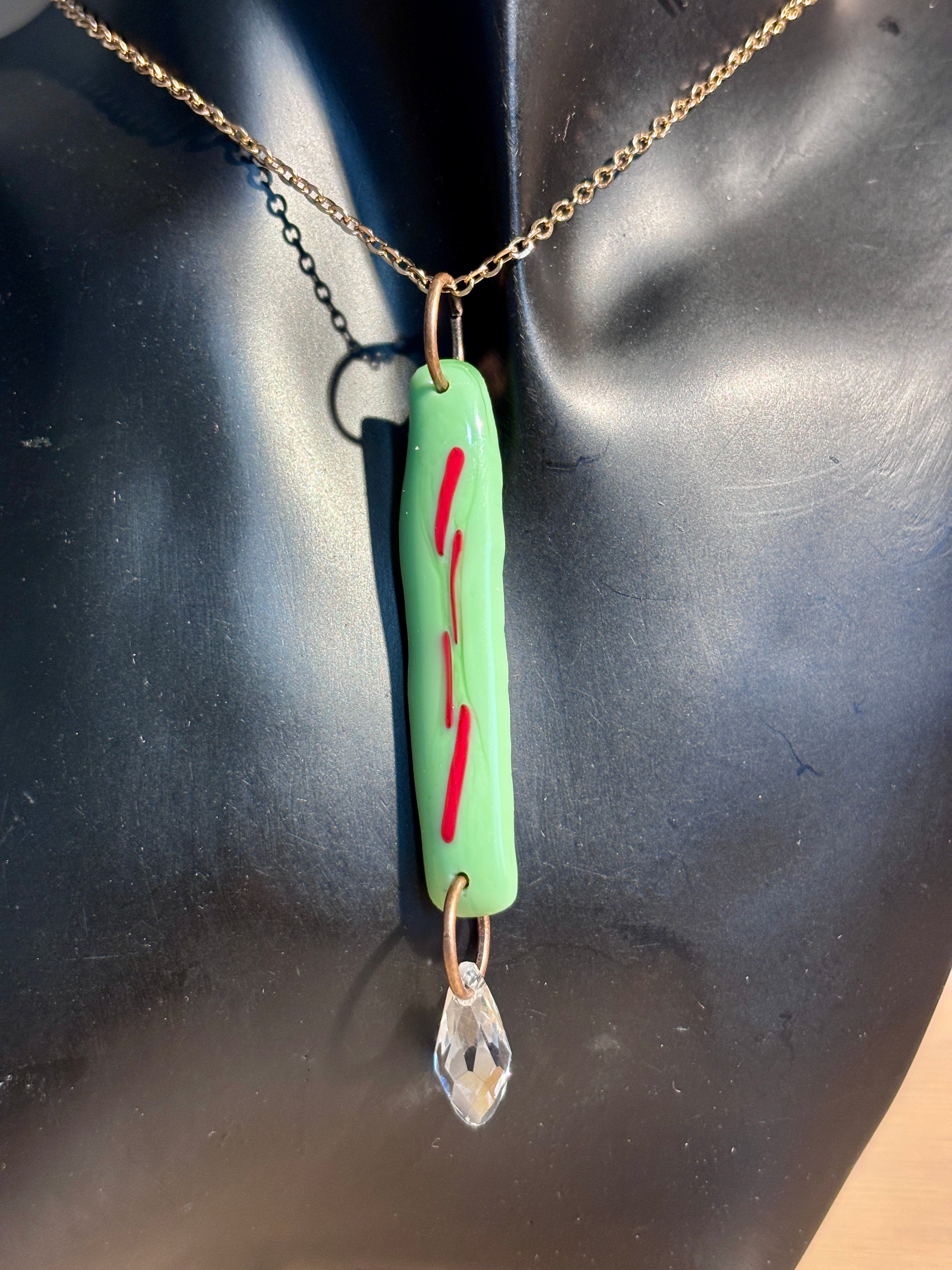 Fused Glass Christmas-themed Necklace & Earrings Set