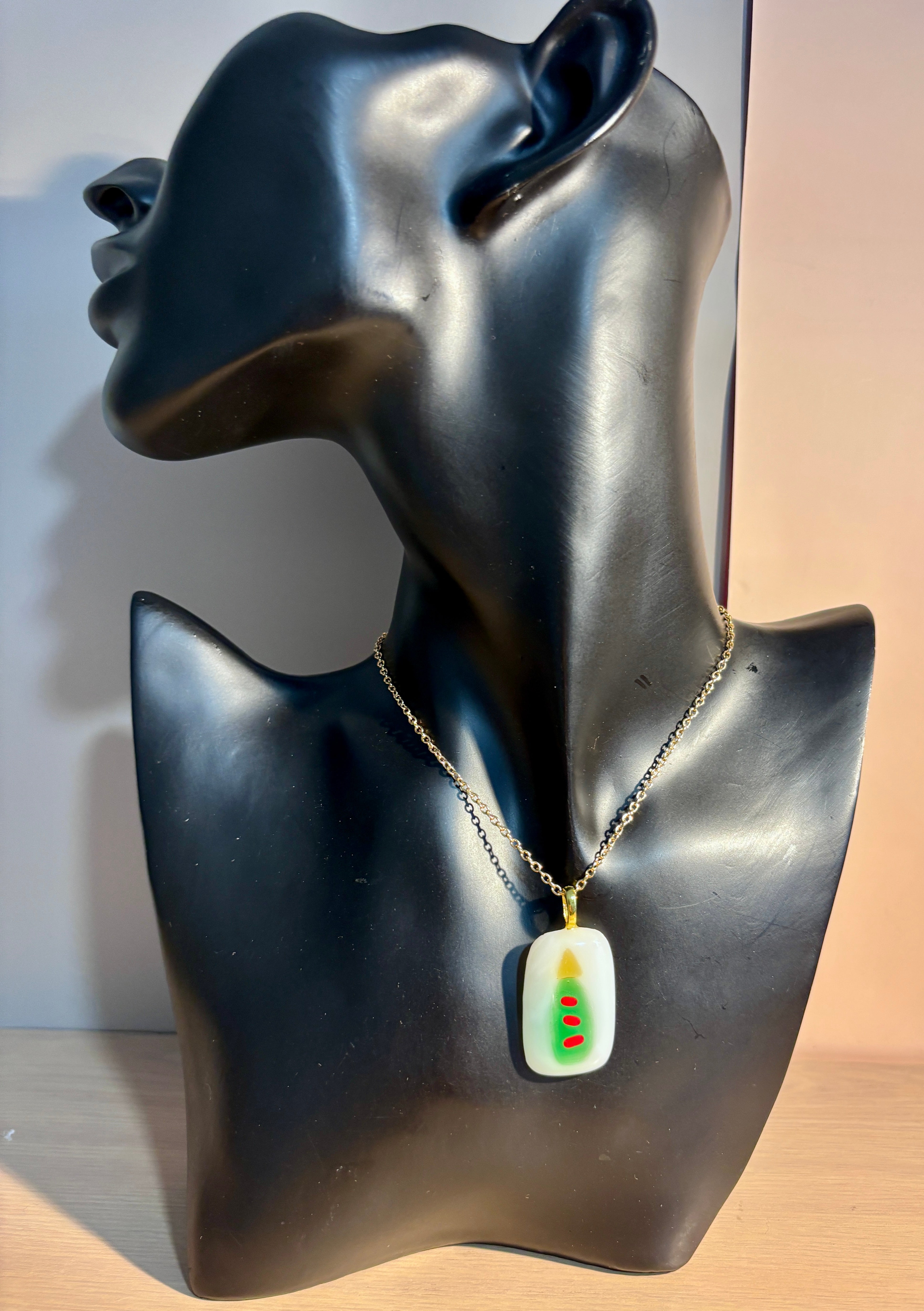 Fused Glass Christmas Tree Pendant