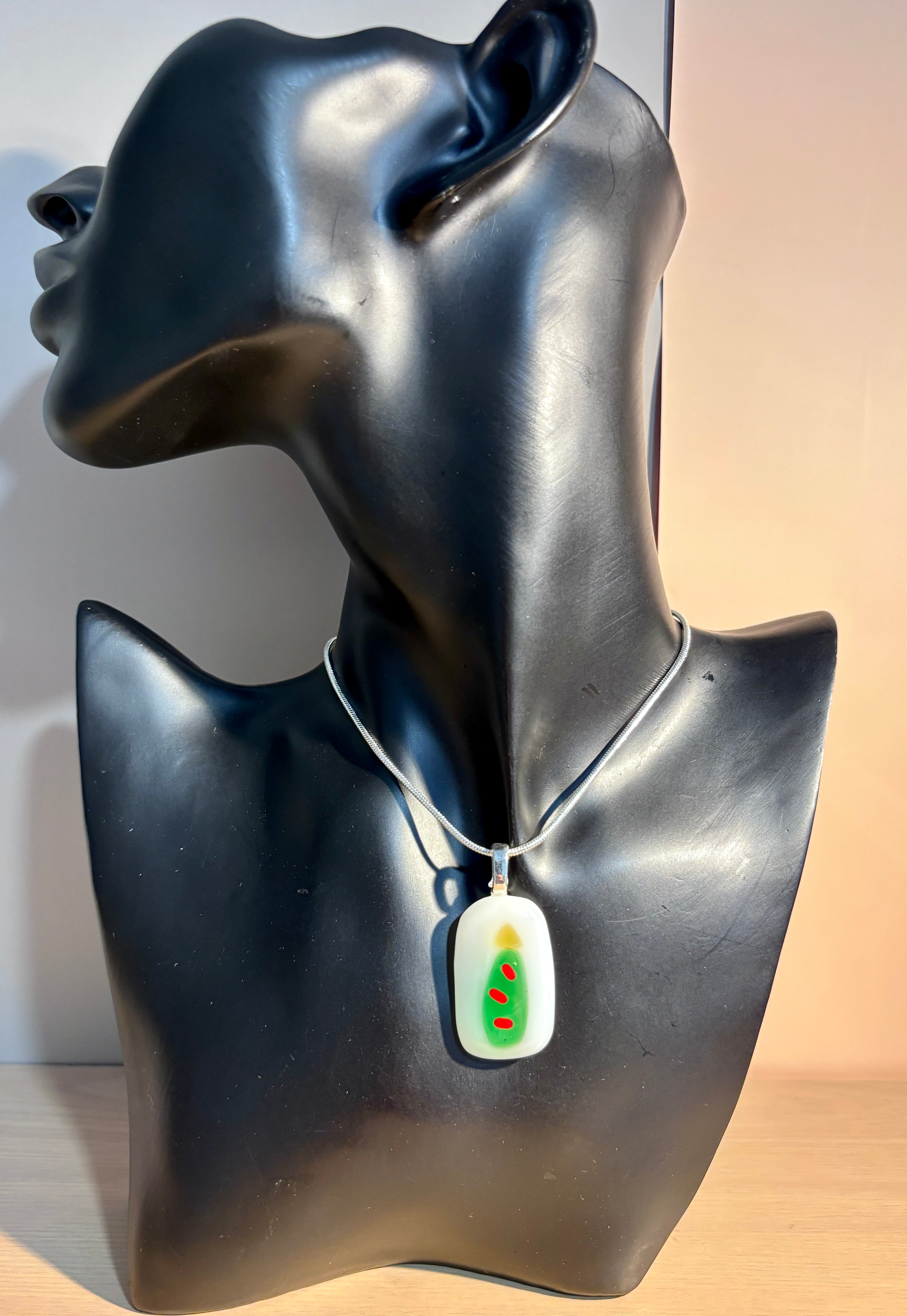 Fused Glass Christmas Tree Pendant