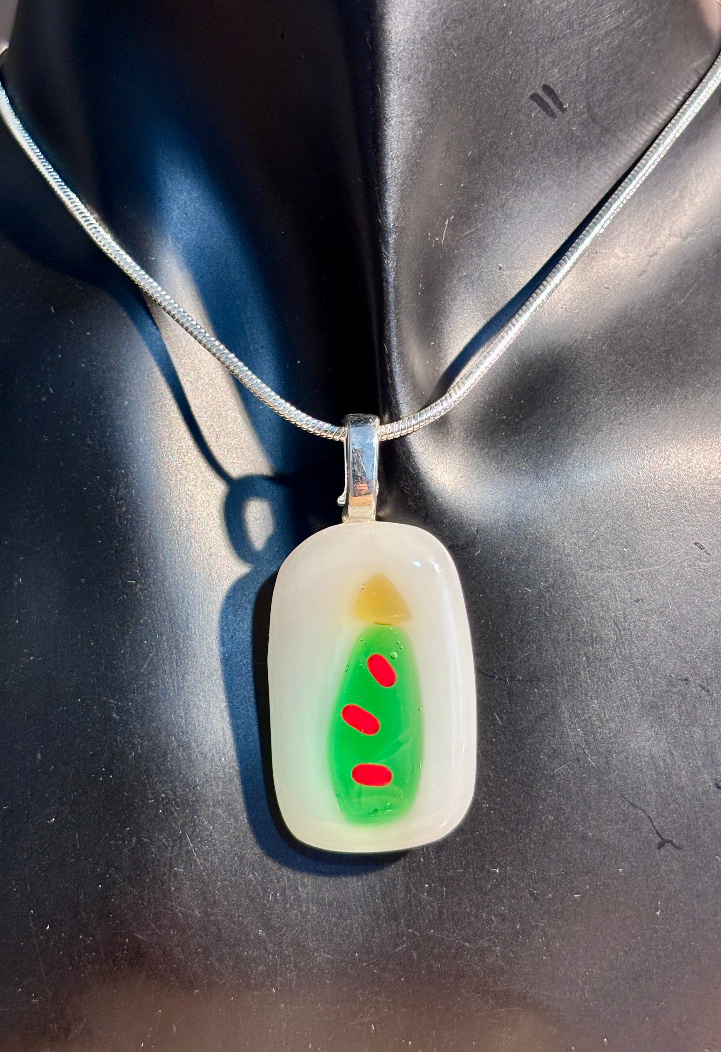 Fused Glass Christmas Tree Pendant
