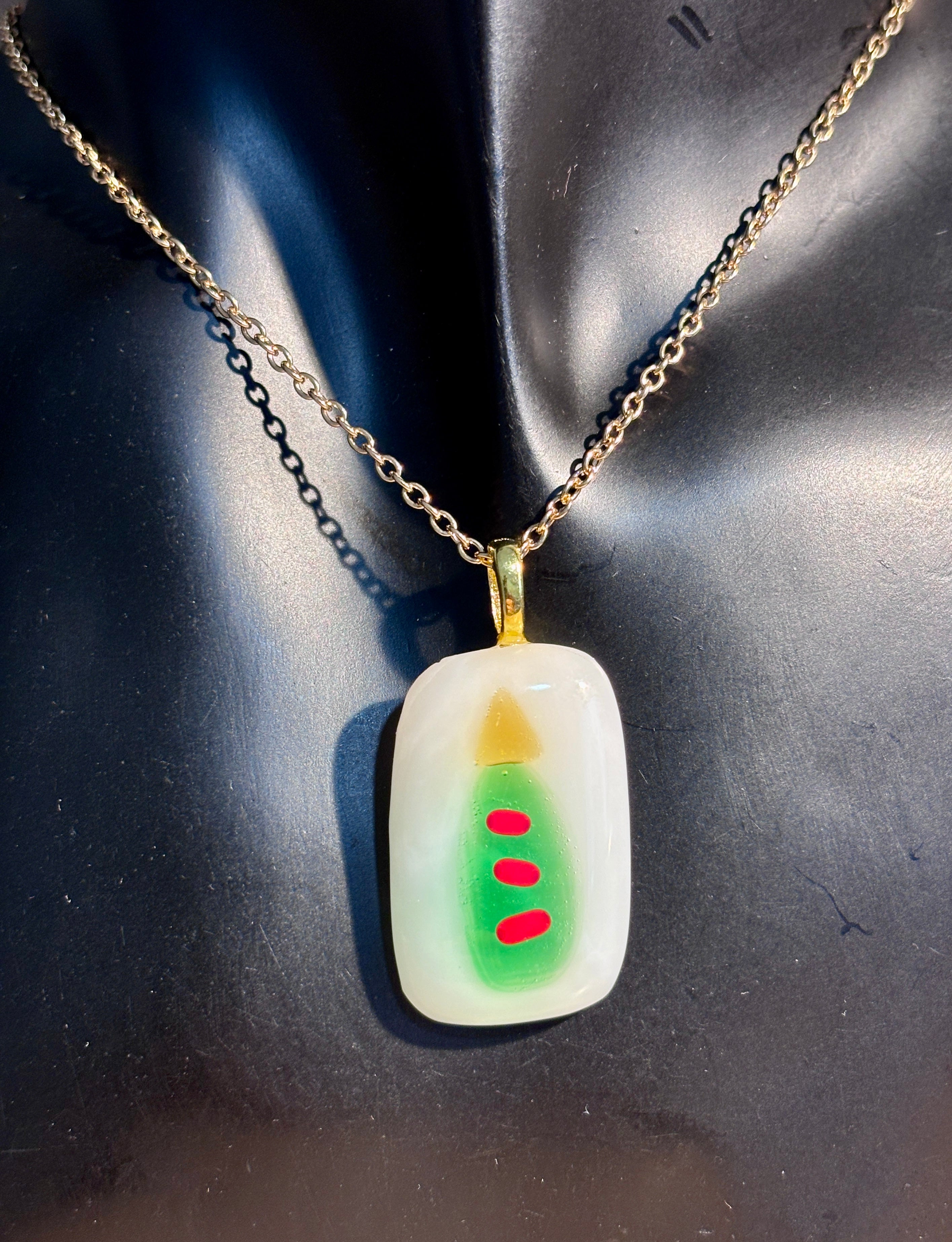 Fused Glass Christmas Tree Pendant