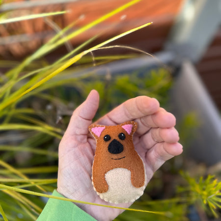 Baby Pademelons plushies handmade wool felt