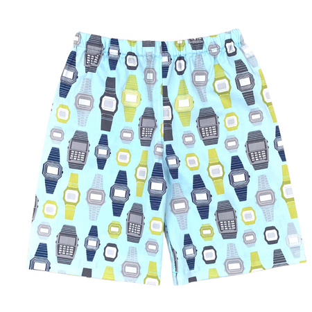 Size 3 Handmade Shorts - Blue Watches - Cotton