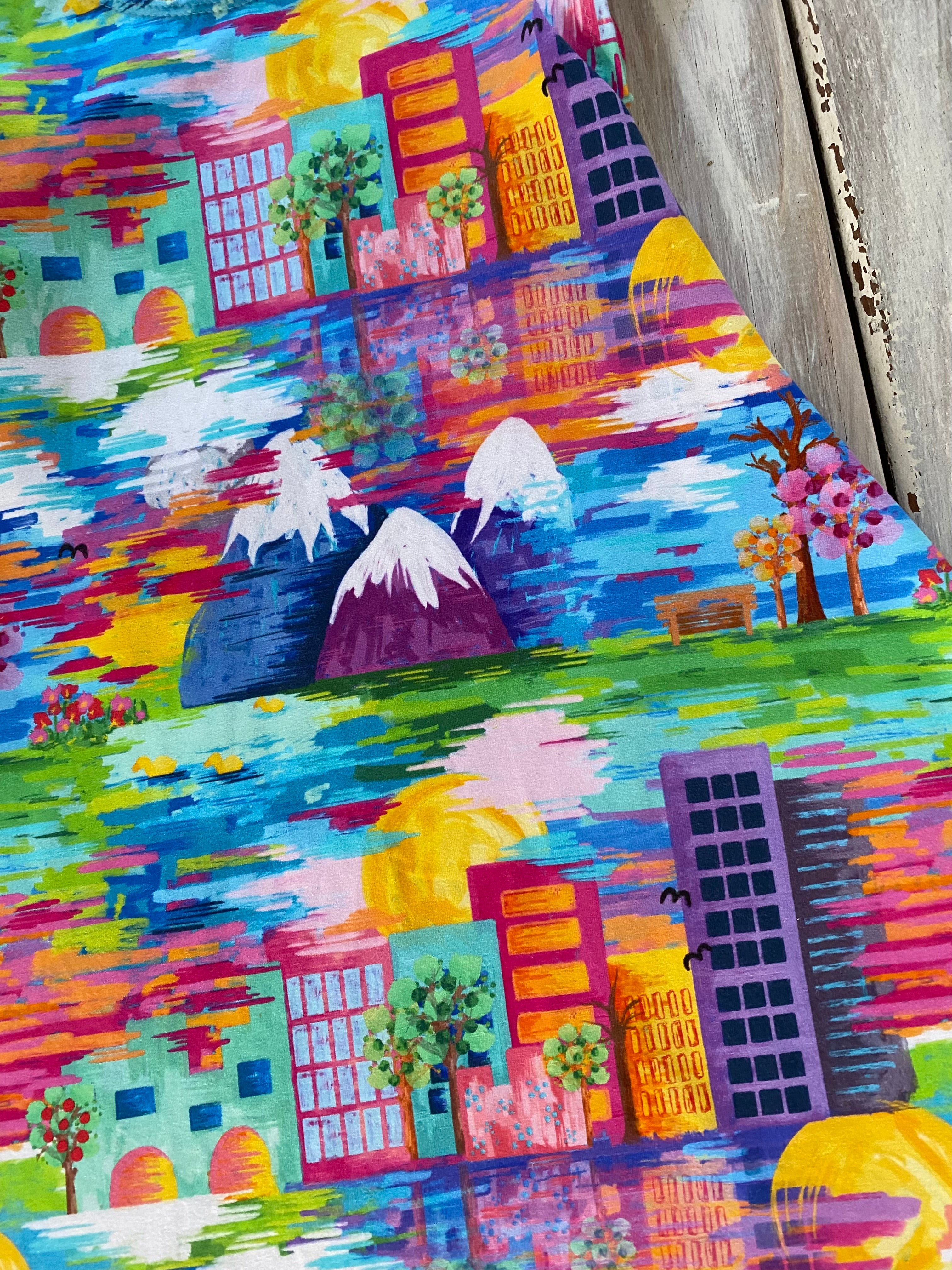 City Skyline Childs Swing Dress Size 5