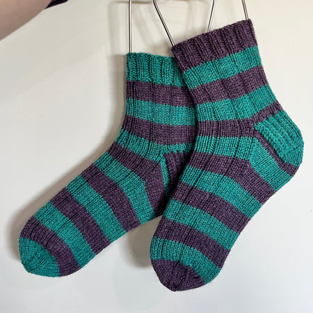 Hand knit socks using premium sock yarn