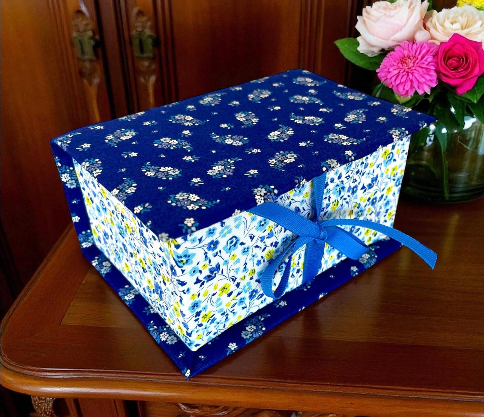 Liberty Fabric Covered Storage or Sewing Box