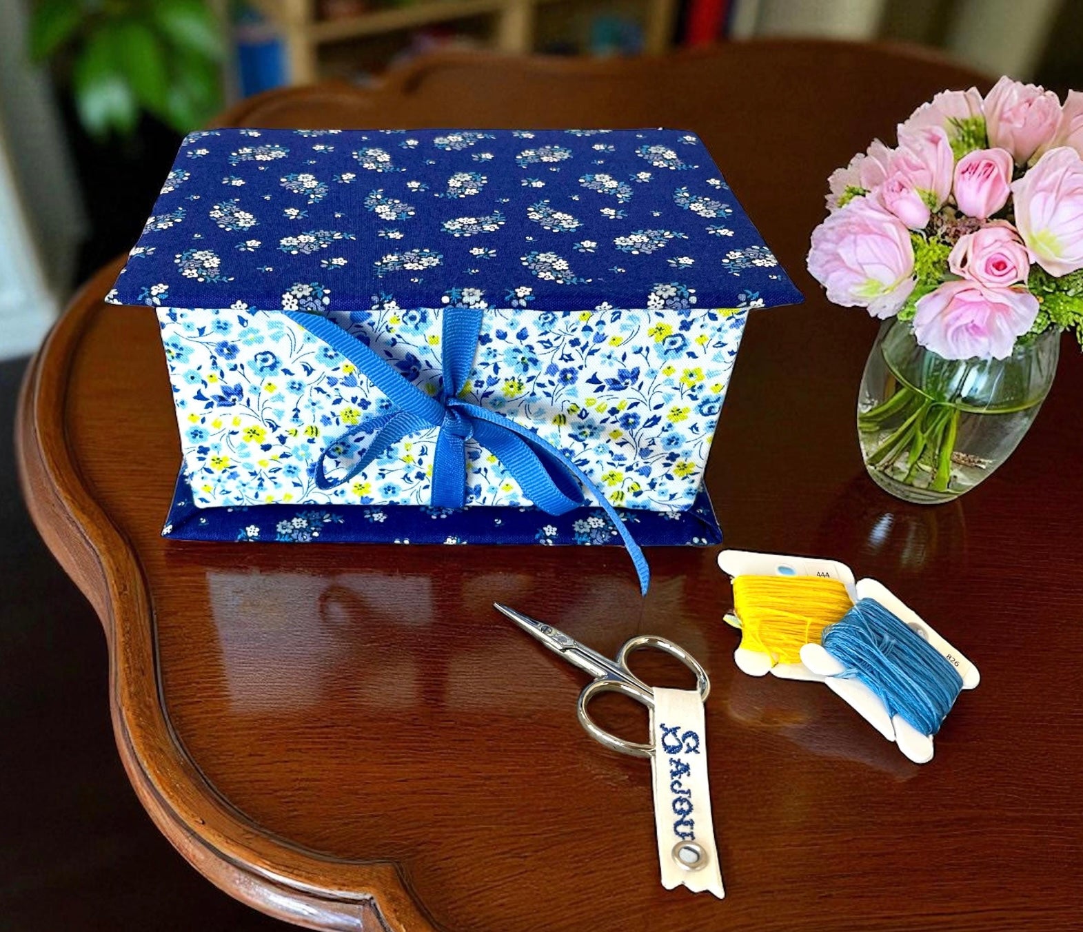 Liberty Fabric Covered Storage or Sewing Box