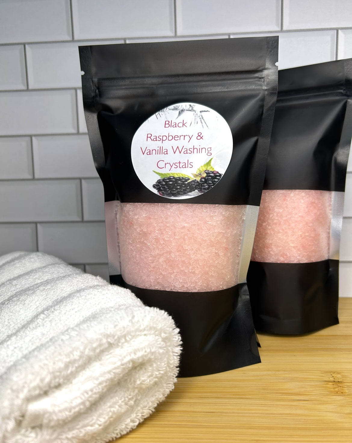 Handmade Washing Crystals | Black Raspberry & Vanilla Fragrance | Natural Fabric Softener