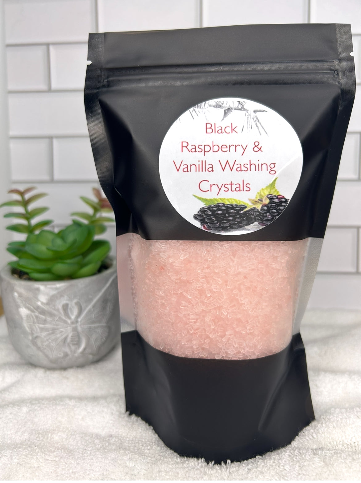 Handmade Washing Crystals | Black Raspberry & Vanilla Fragrance | Natural Fabric Softener