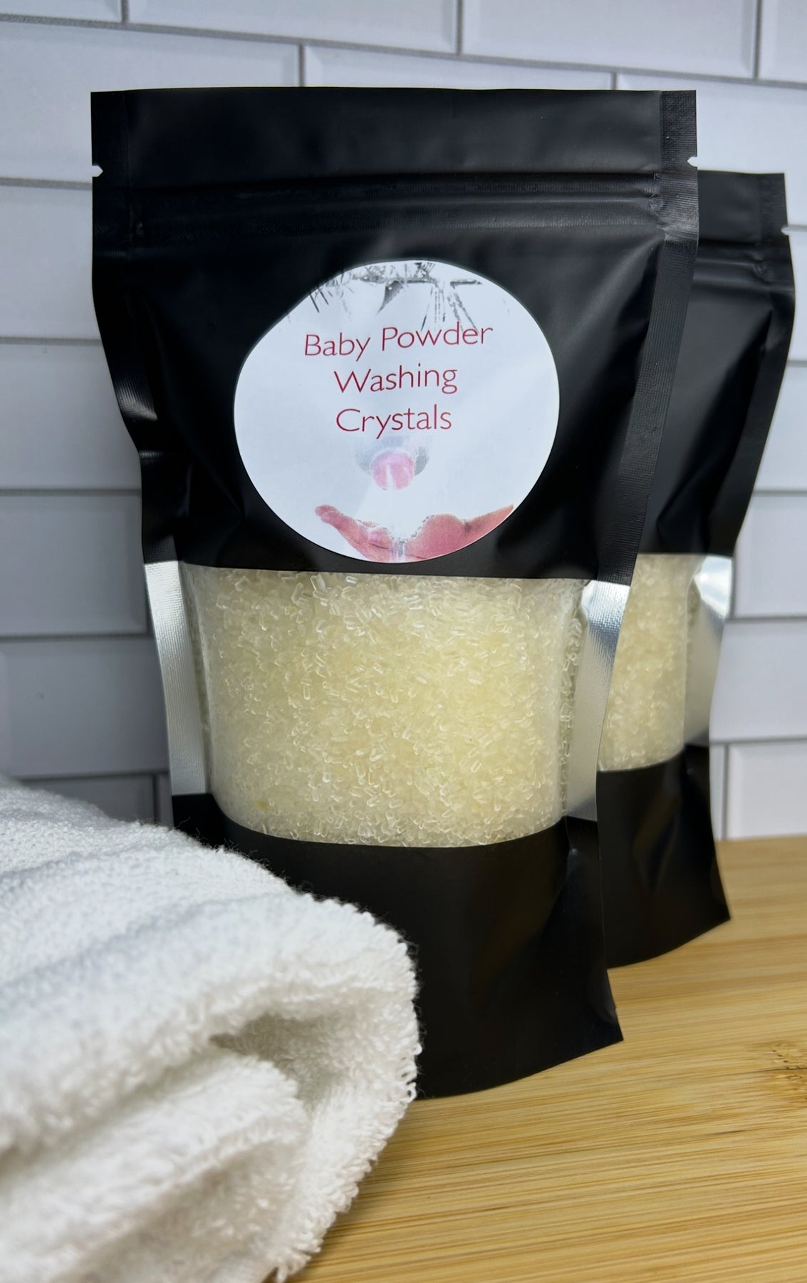 Handmade Washing Crystals | Baby Powder Fragrance | Natural Fabric Softener Alternative