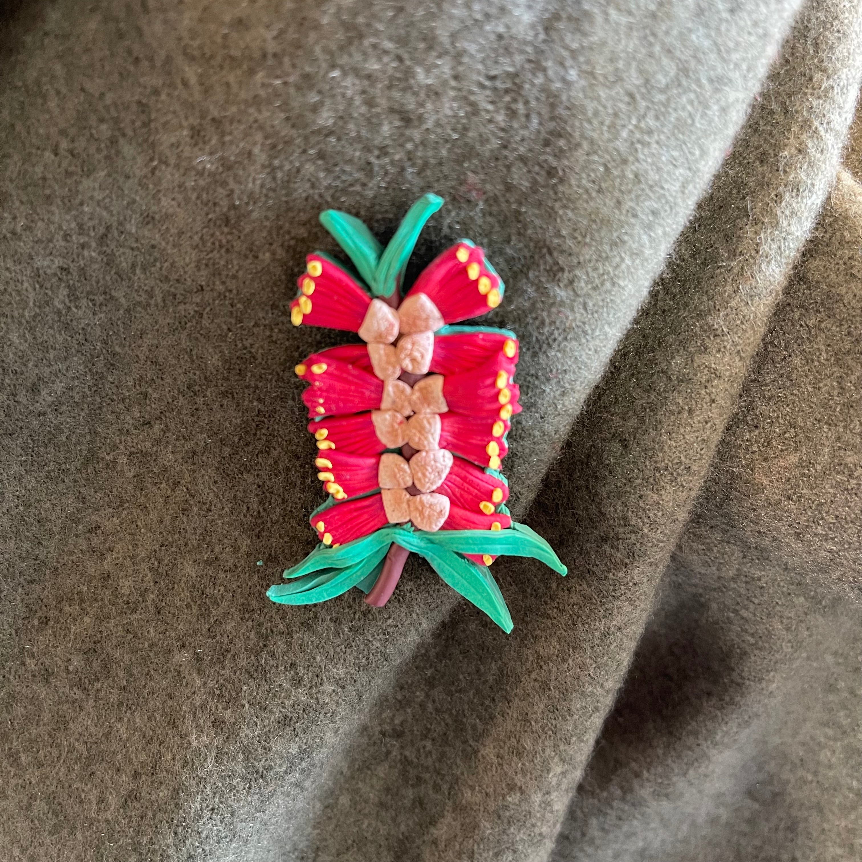 Christmas Bottlebrush Brooch