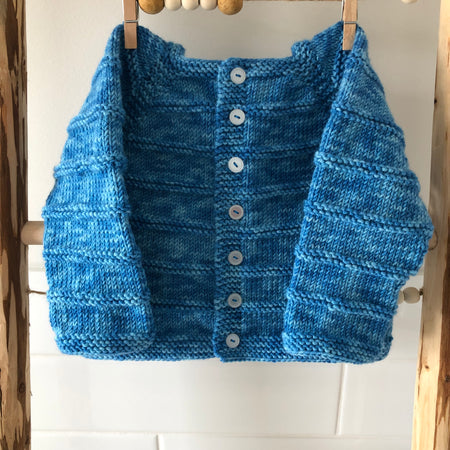 Blue Tonal Cardigan, Size is 6 months