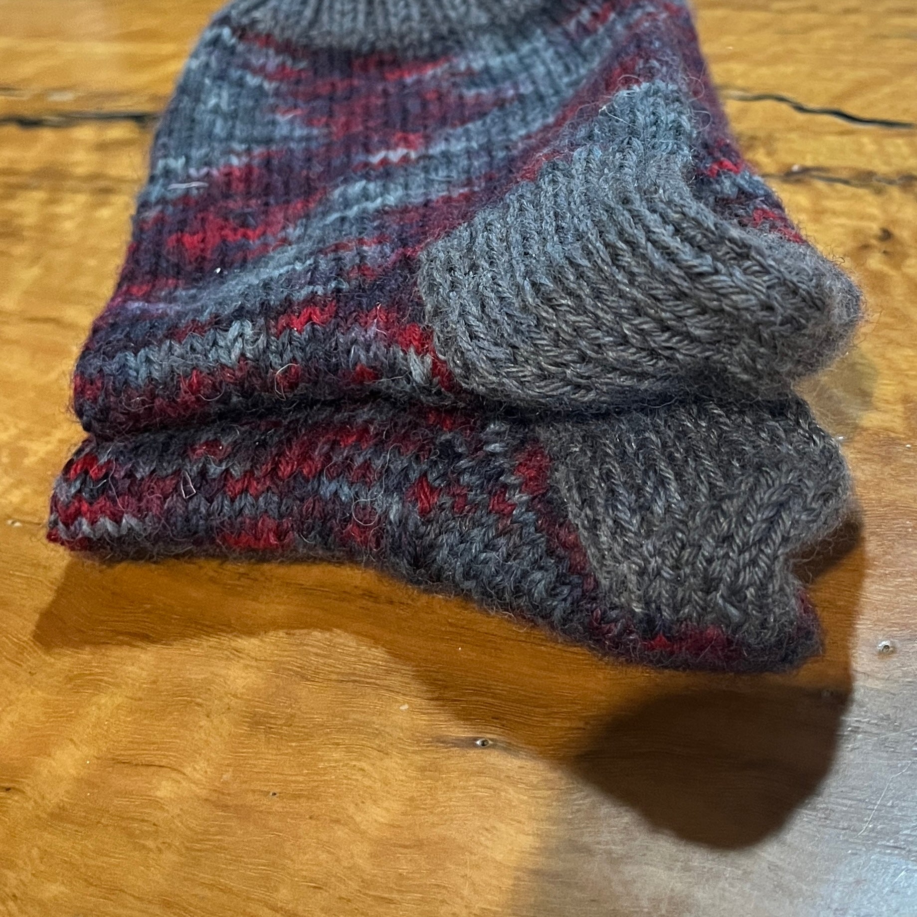 Hand knit socks using premium sock yarn