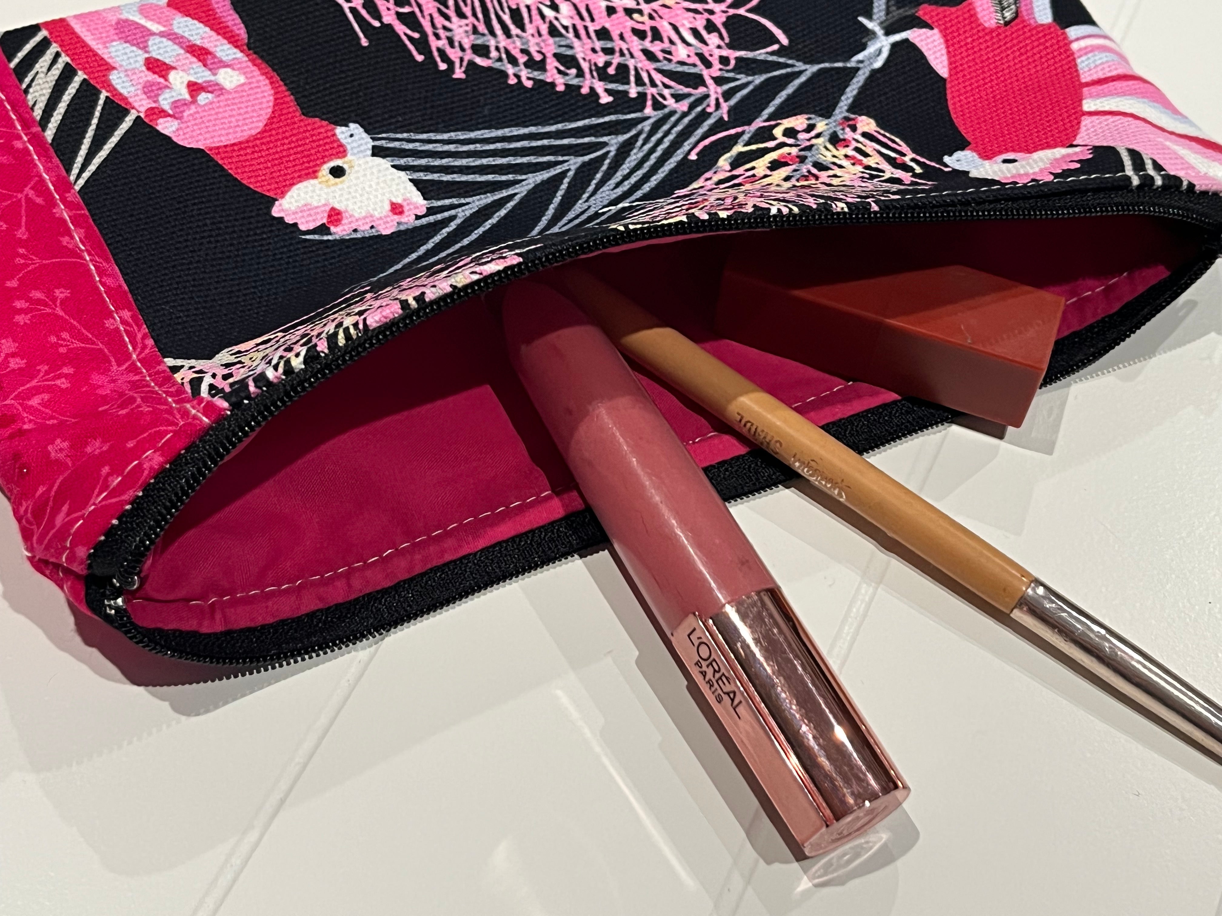 Black and pink cockatoos purse