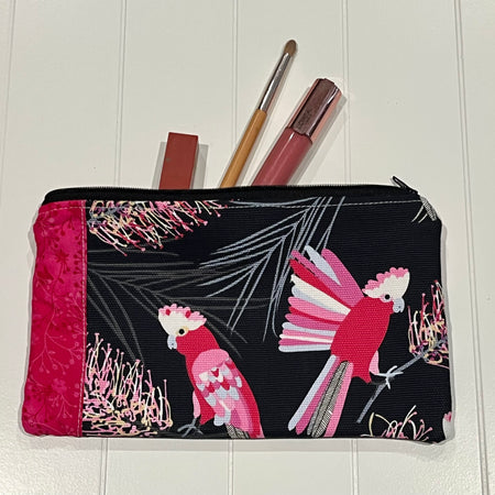 Black and pink cockatoos purse