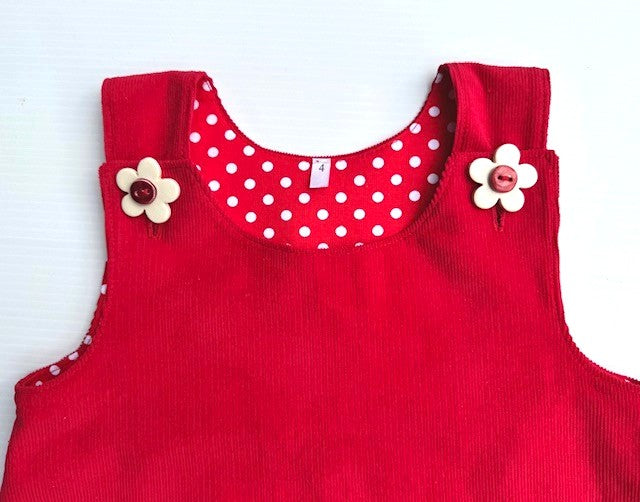 Appliqued Girls Flower Pinafore