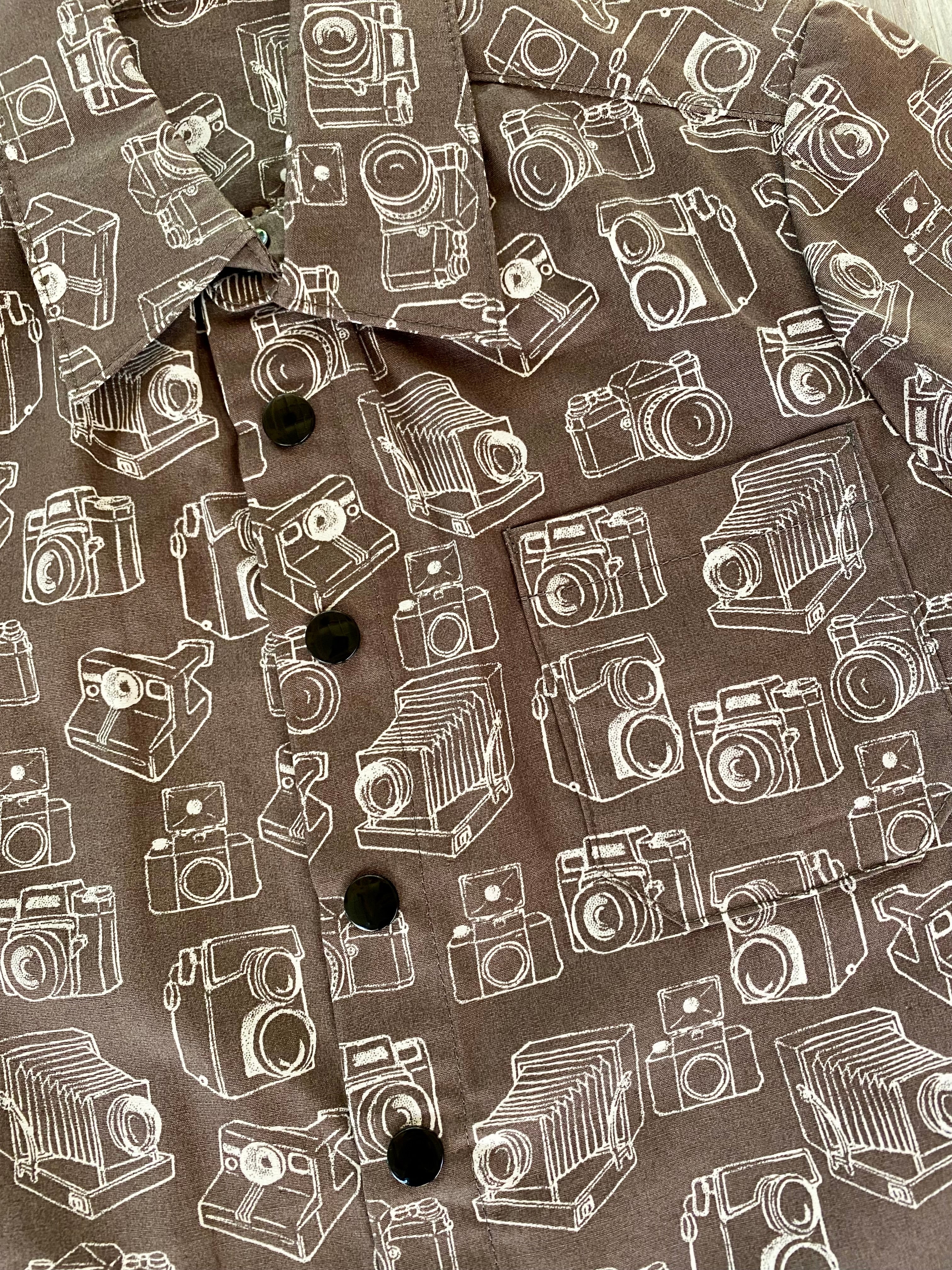 Boys Vintage Camera Print Shirt Size 6
