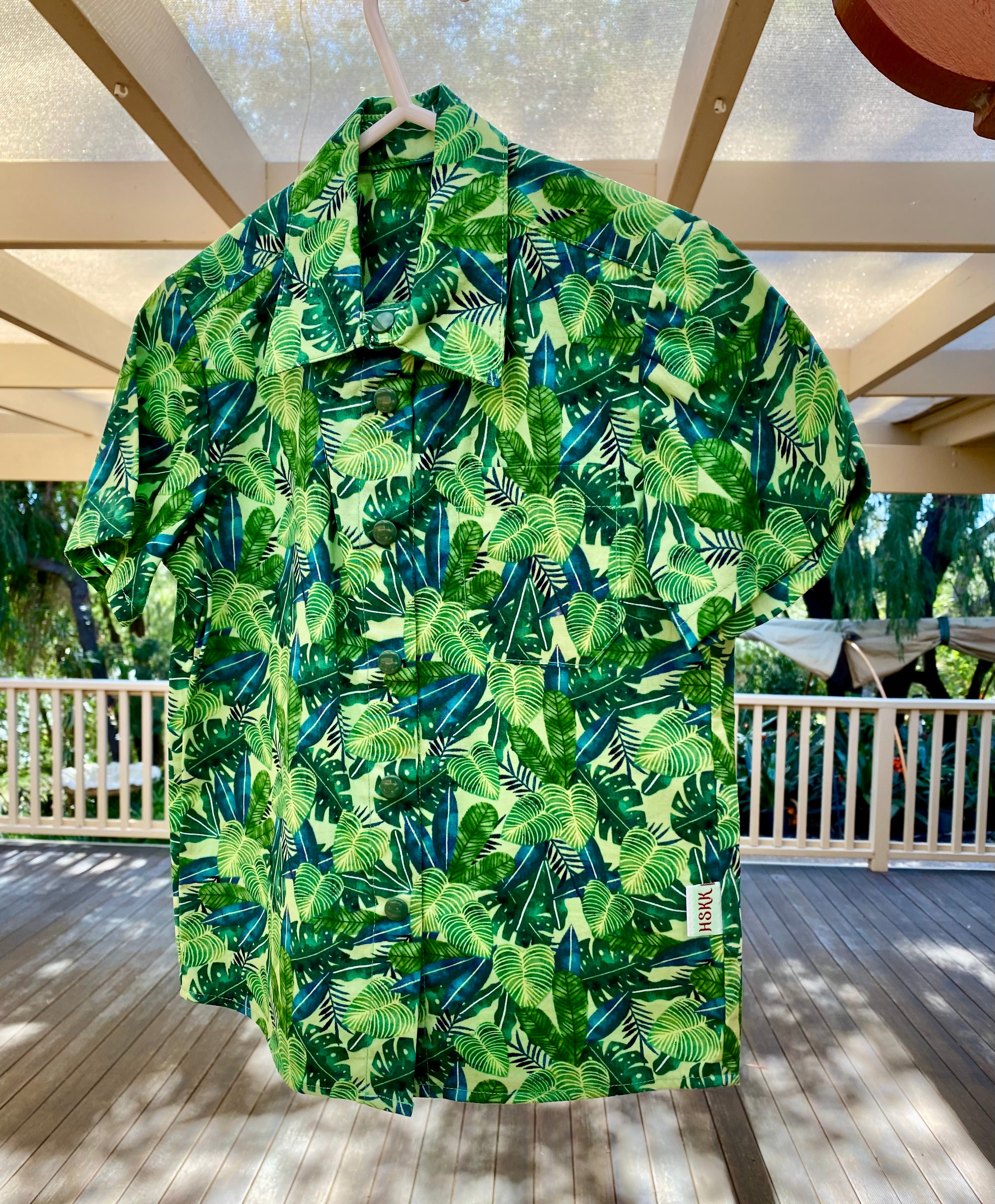 Boys Tropical Leaf Print Shirt Size 5