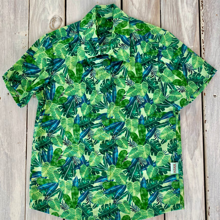 Boys Tropical Leaf Print Shirt Size 5