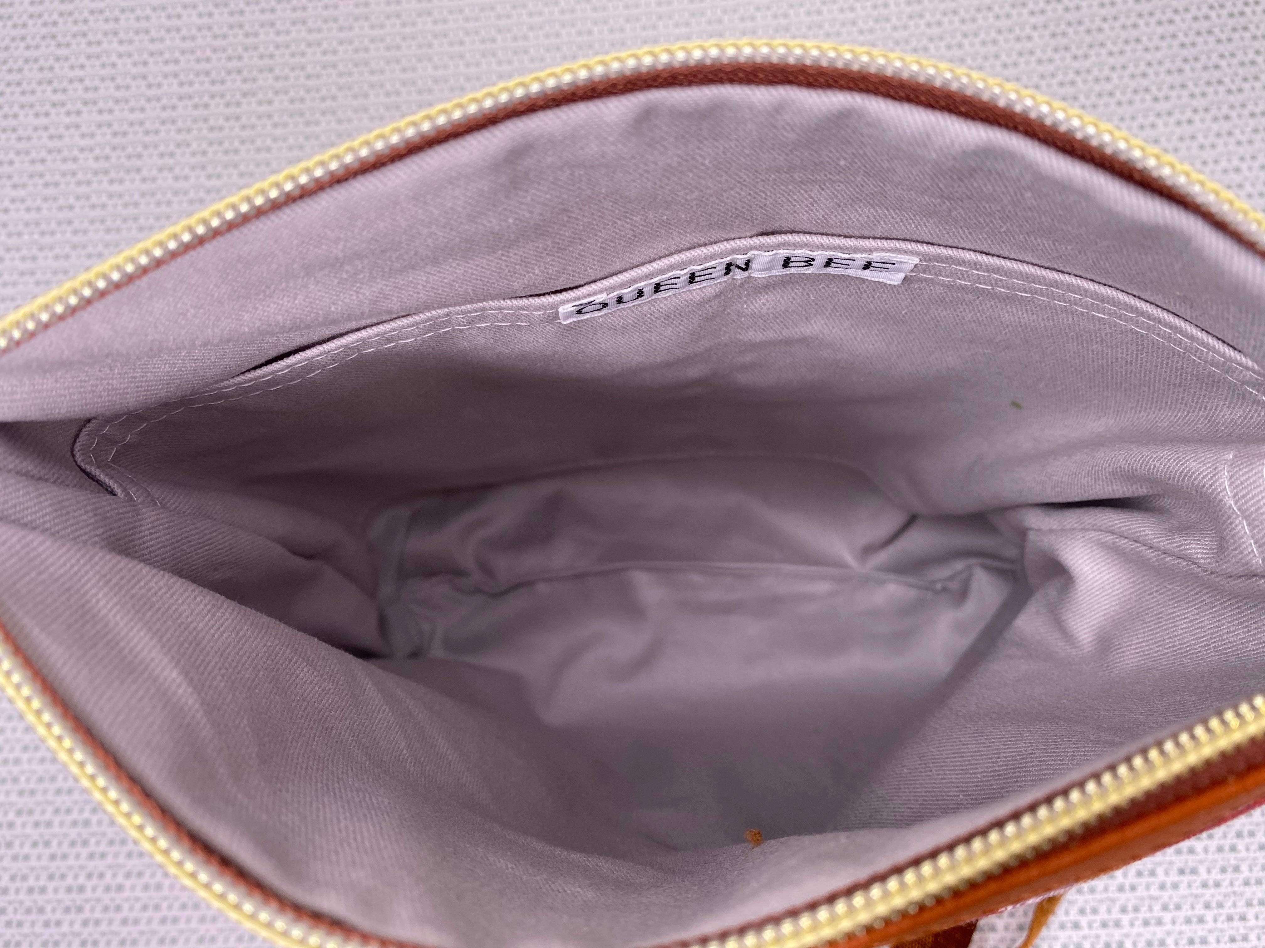 Mia Crossbody Bag - Protea in Blue with Navy Faux Leather