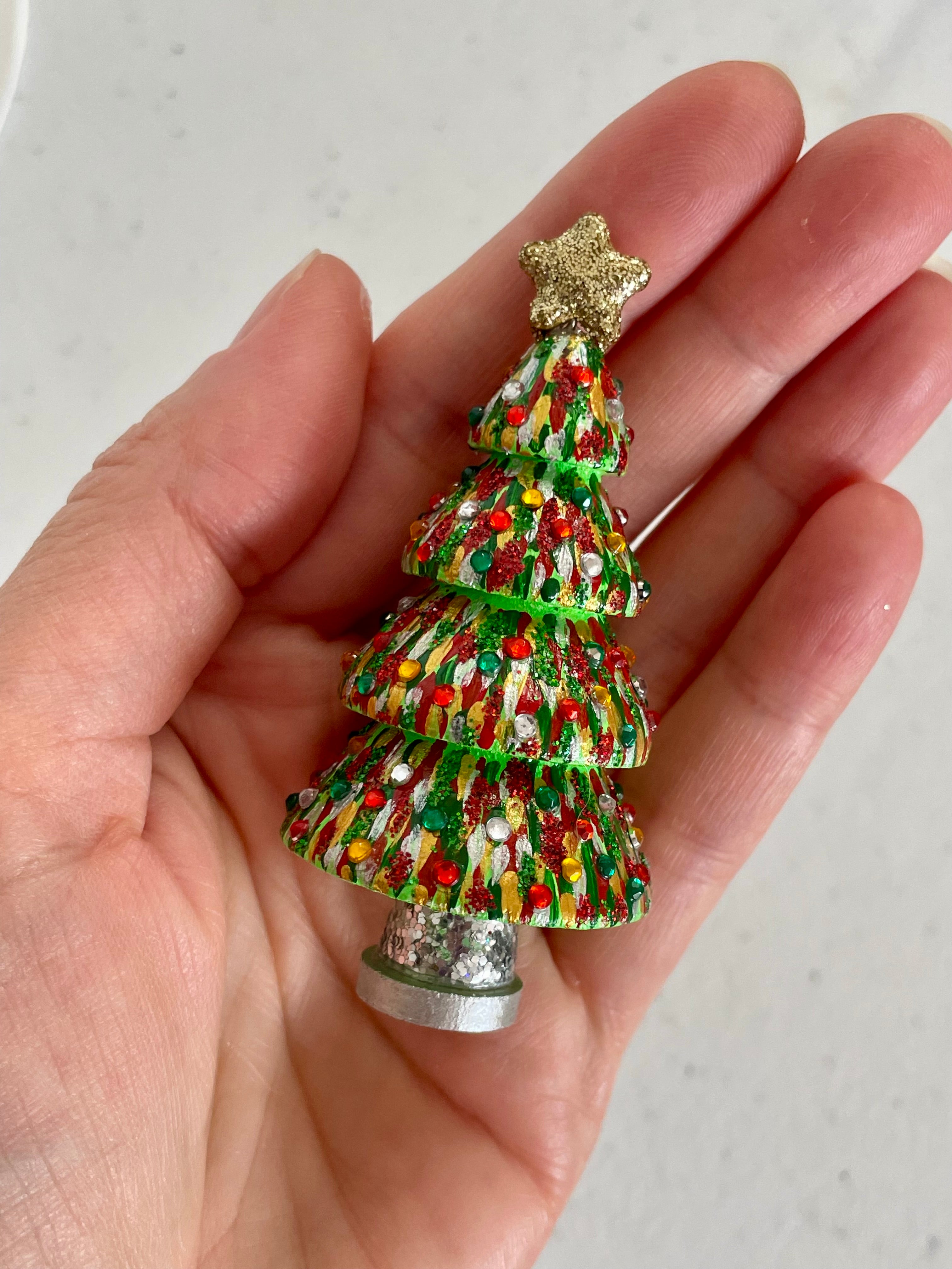 Mini Green, Red, Gold and Silver Christmas Trees
