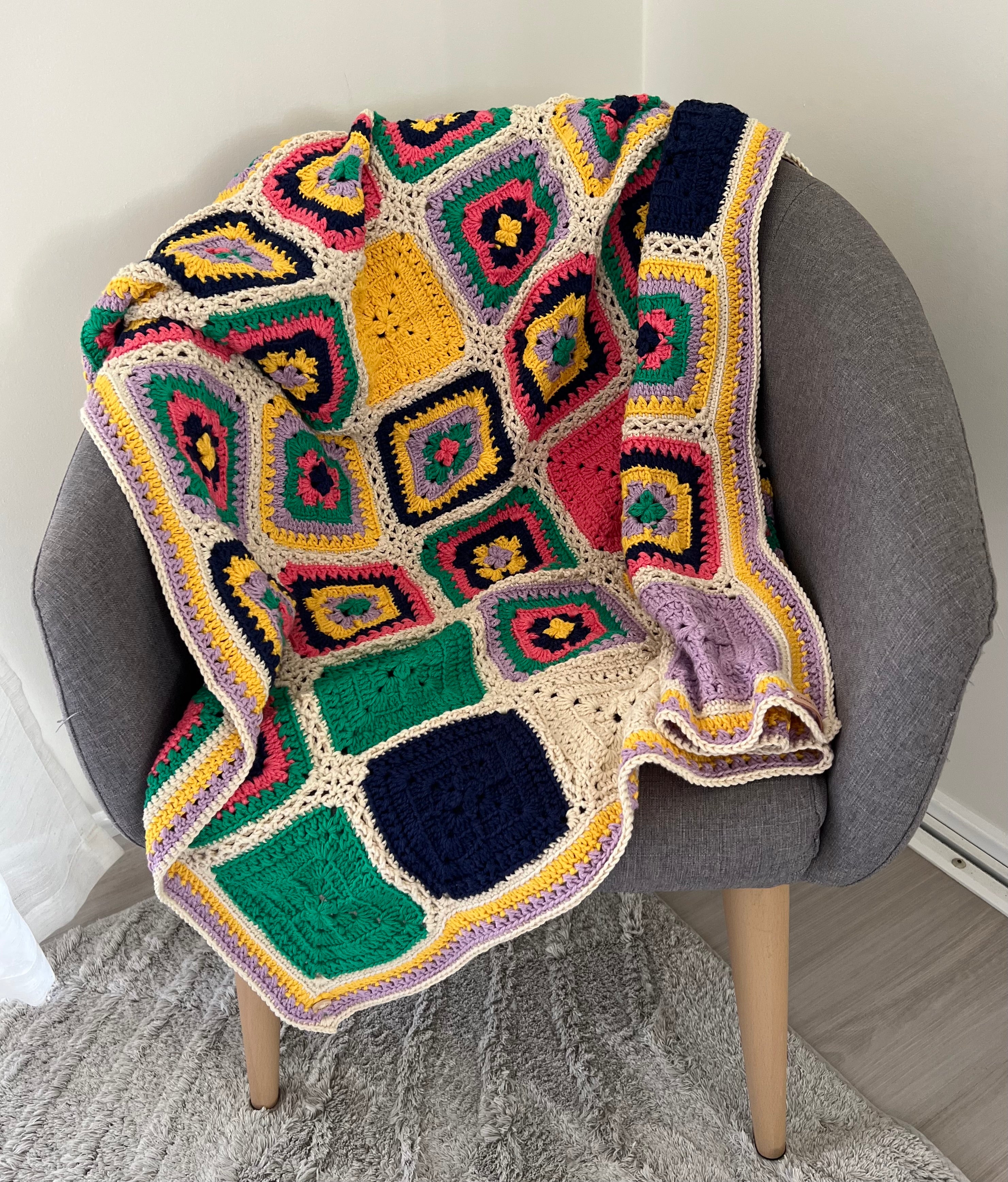 Bold and Bright Crochet Blanket