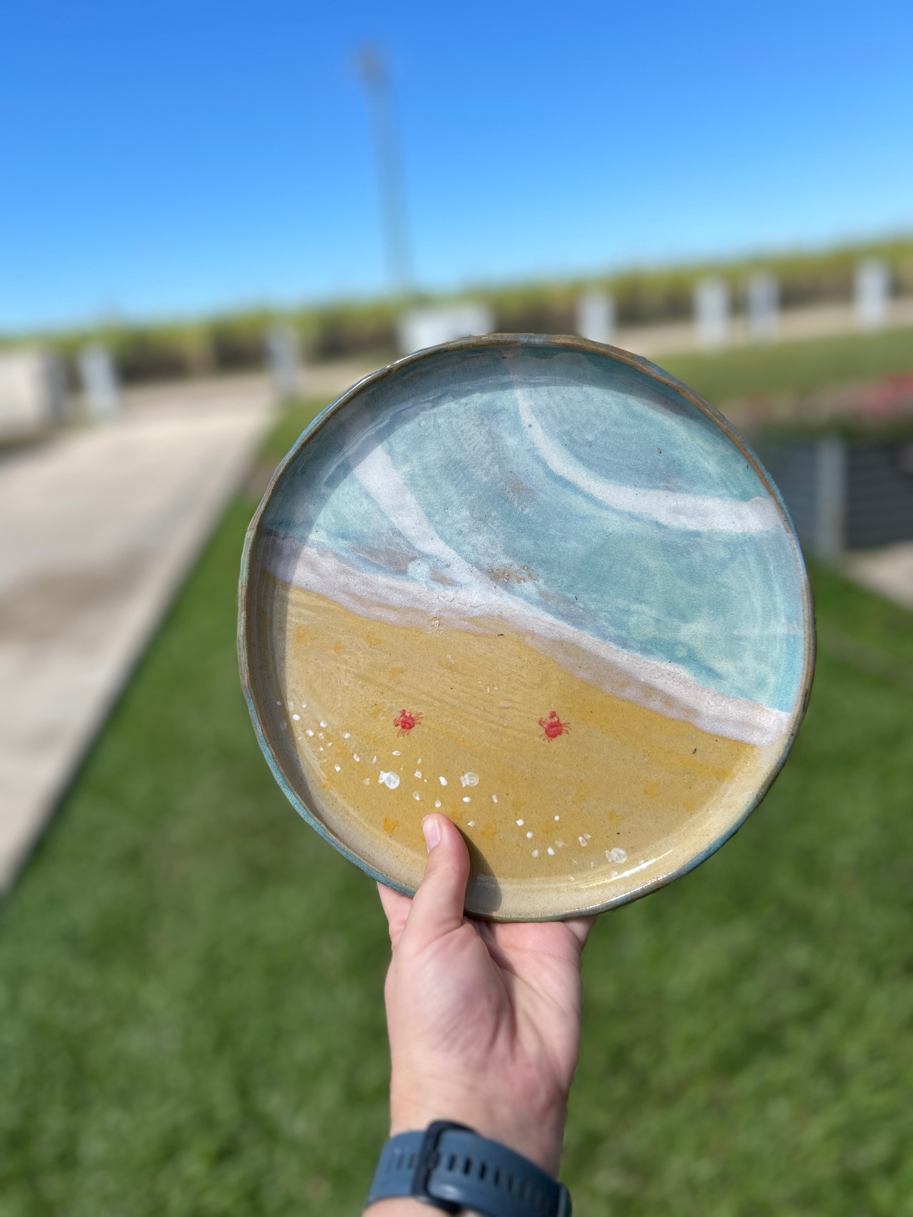 Hand Painted Beach Themed Platters and Plates - Various Designs