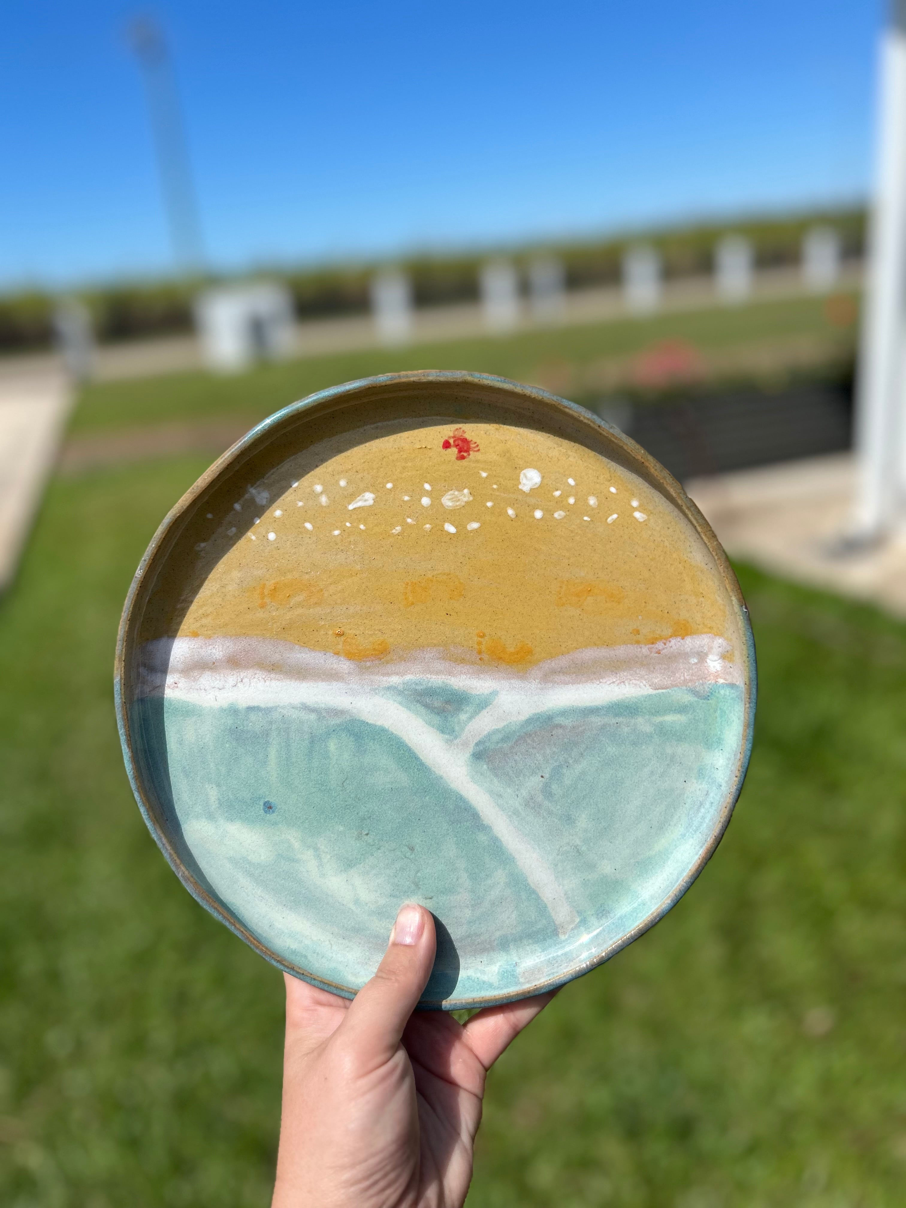 Hand Painted Beach Themed Platters and Plates - Various Designs