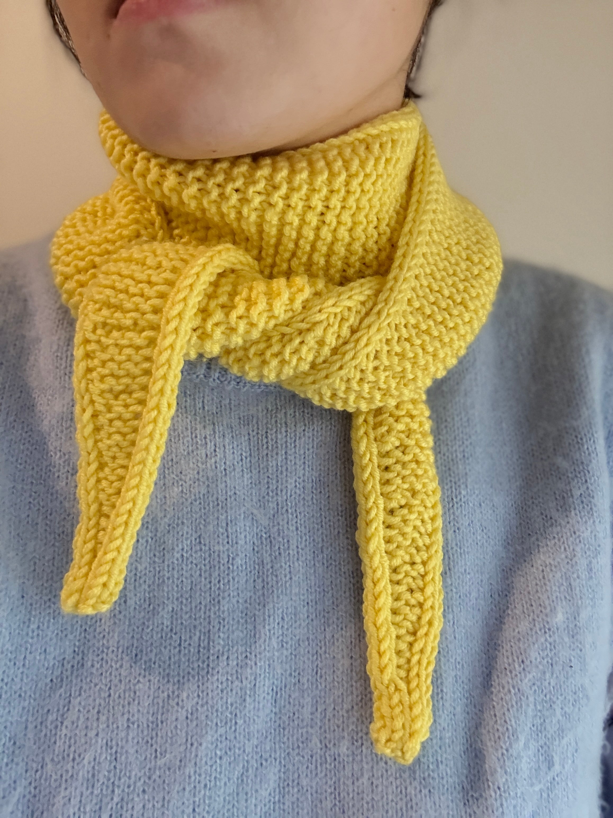 Knit sophie scarf in sunshine yellow