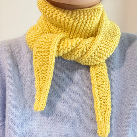 Knit sophie scarf in sunshine yellow