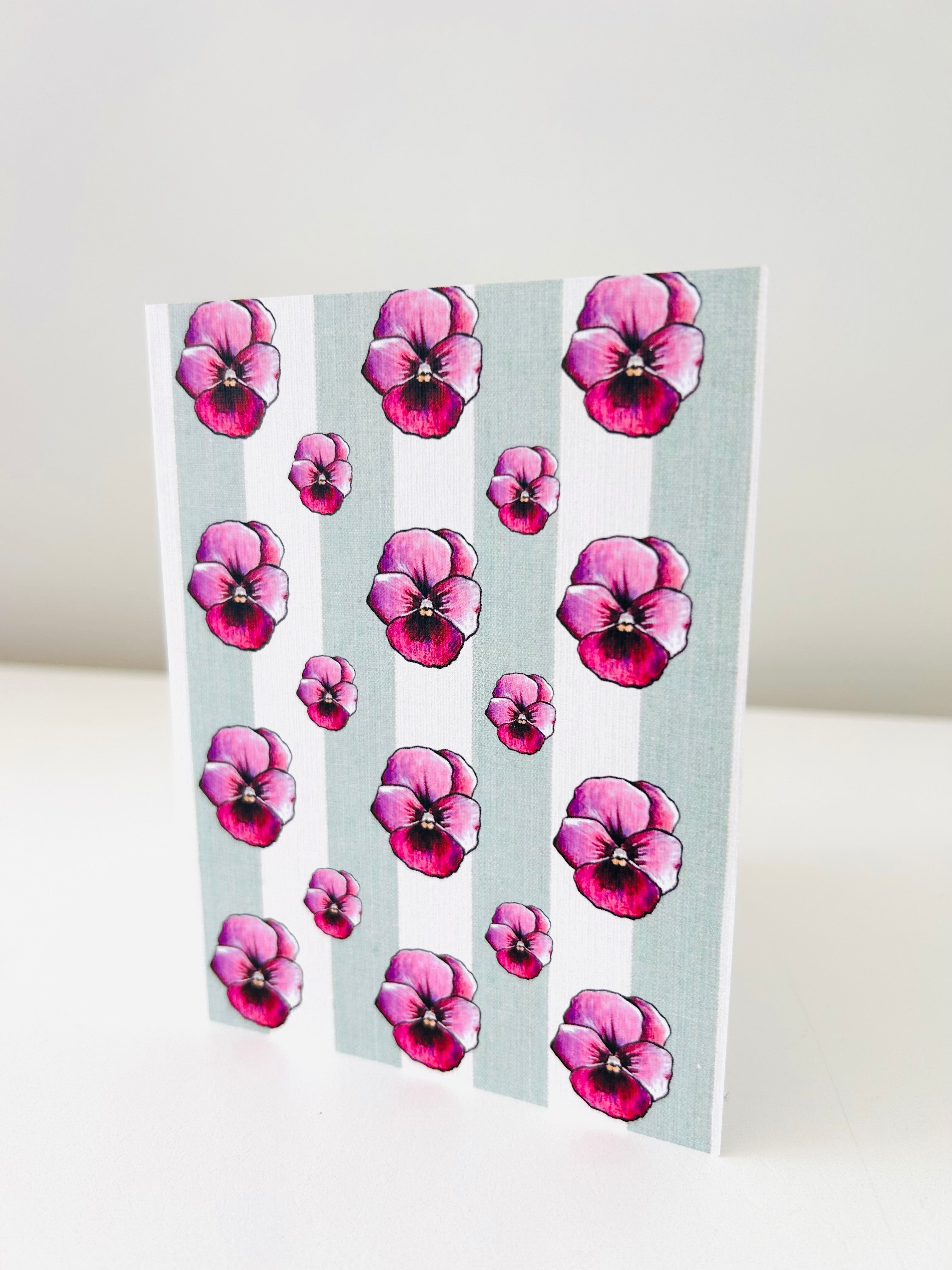 Greeting Card - Viola Sage Stripe