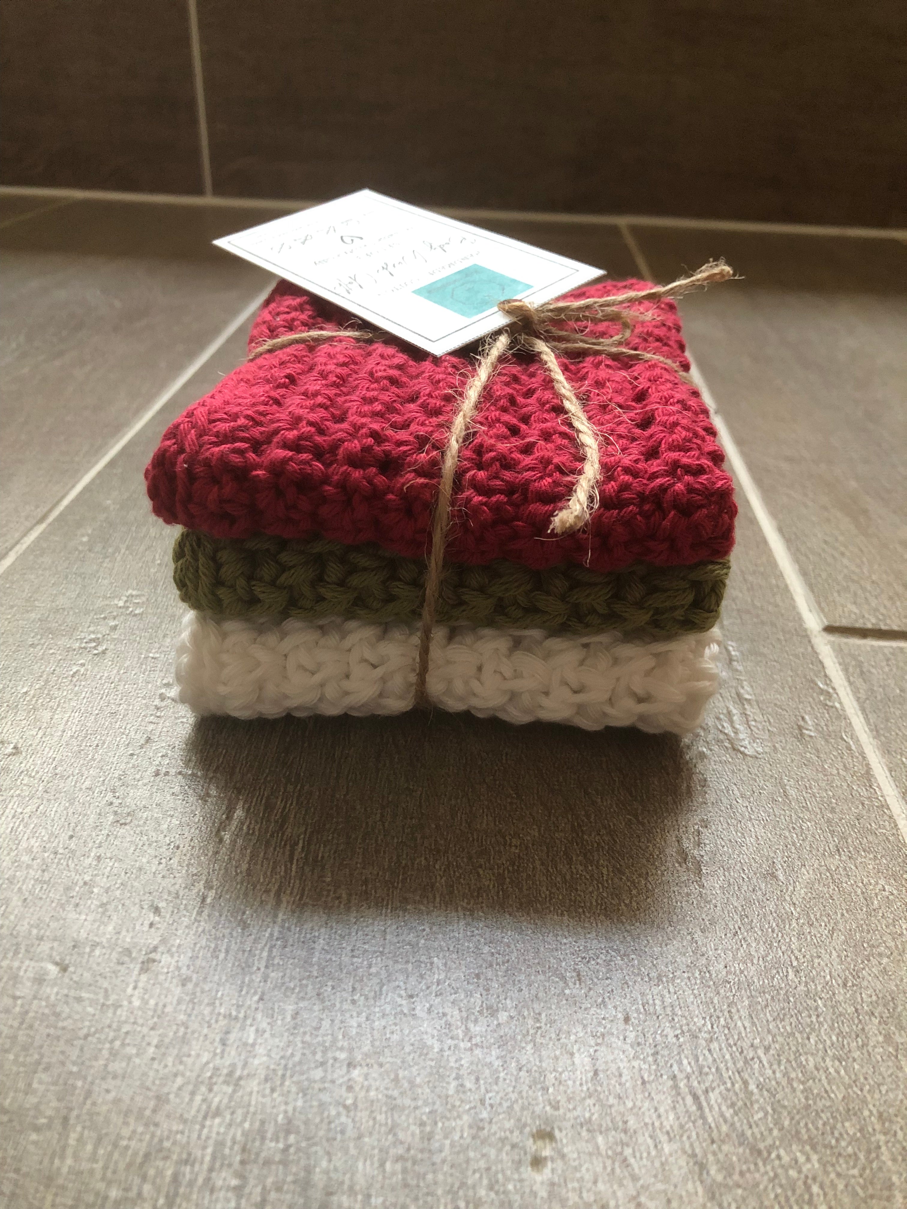 Reusable Wash Cloths - Set 3 - Cotton