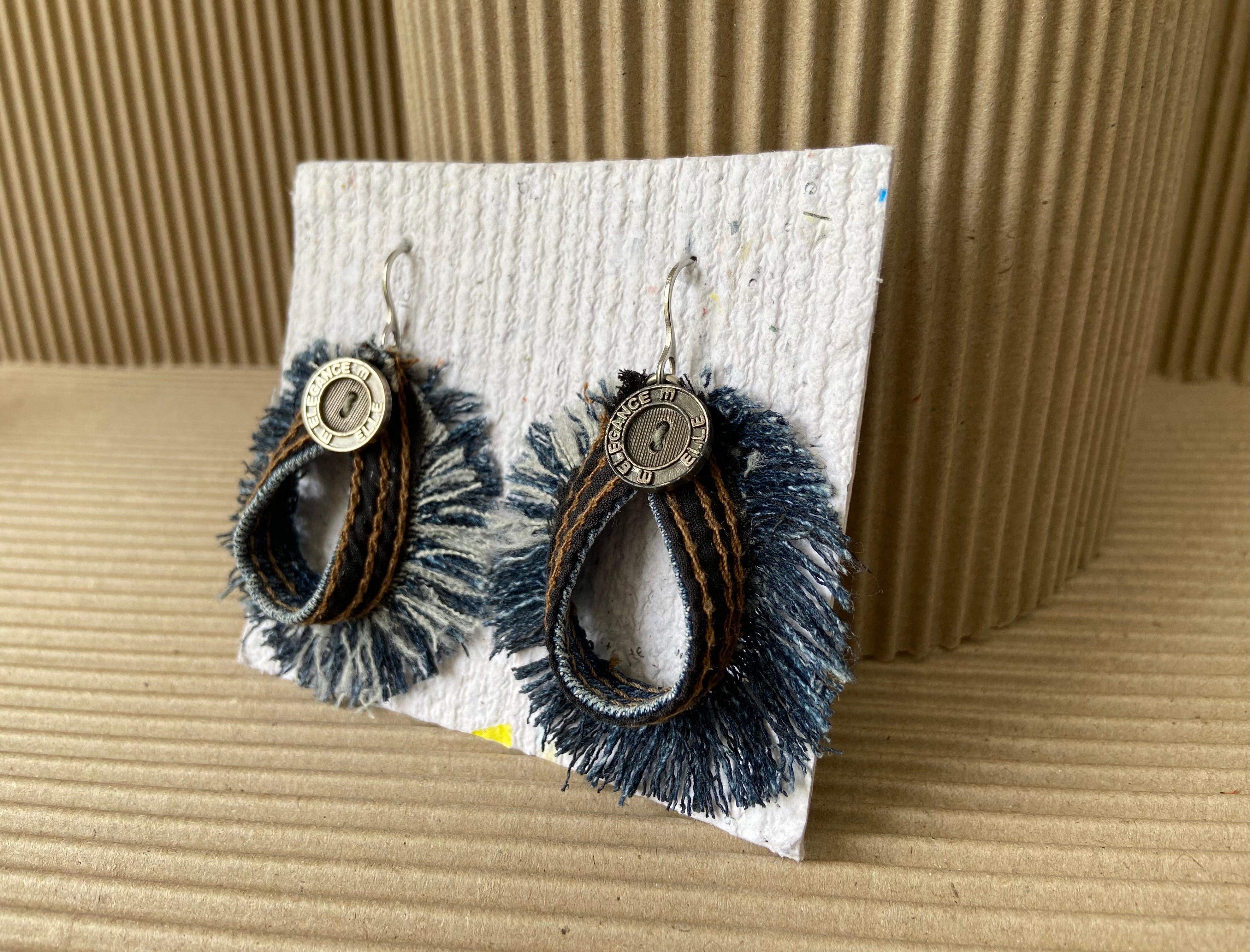 Upcycled Denim Earrings