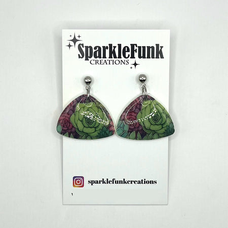 Succulent stud dangle - triangle