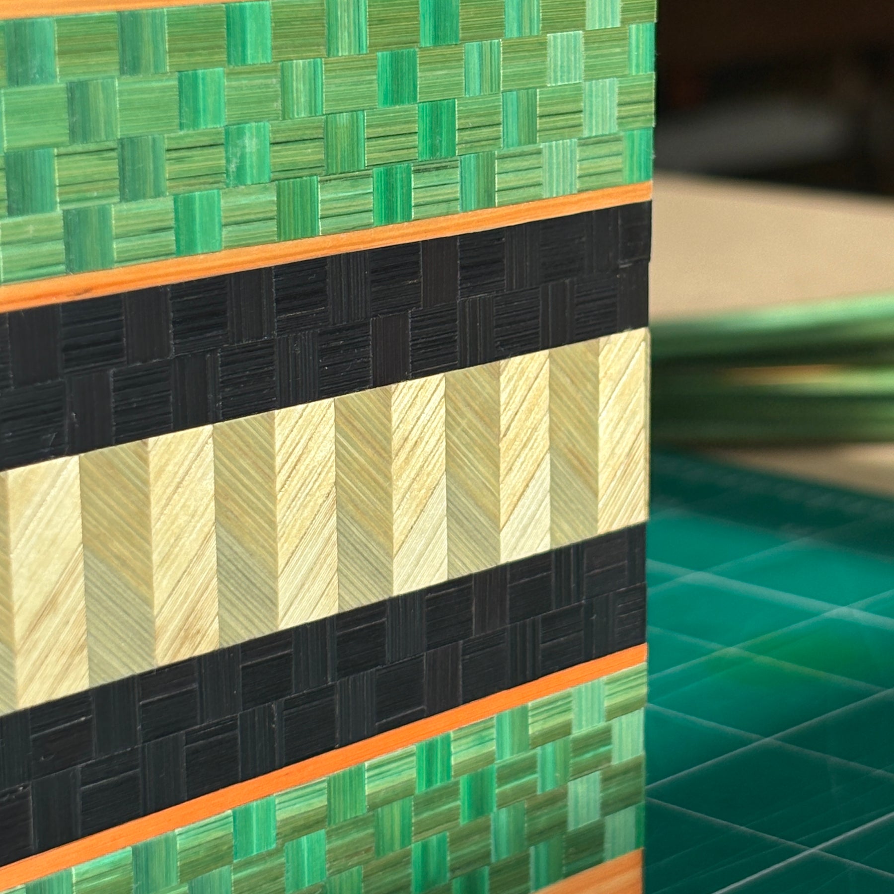 Straw Marquetry Cube - Licorice Allsort #1