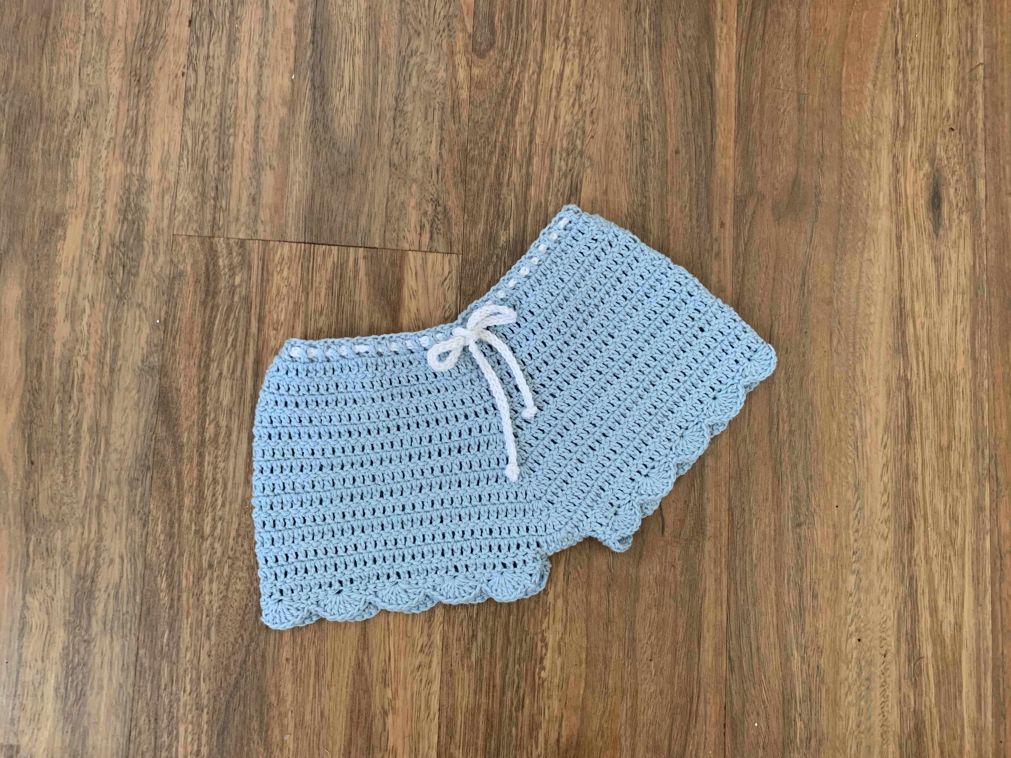 Girls Crocheted cotton shorts ,size 2/3